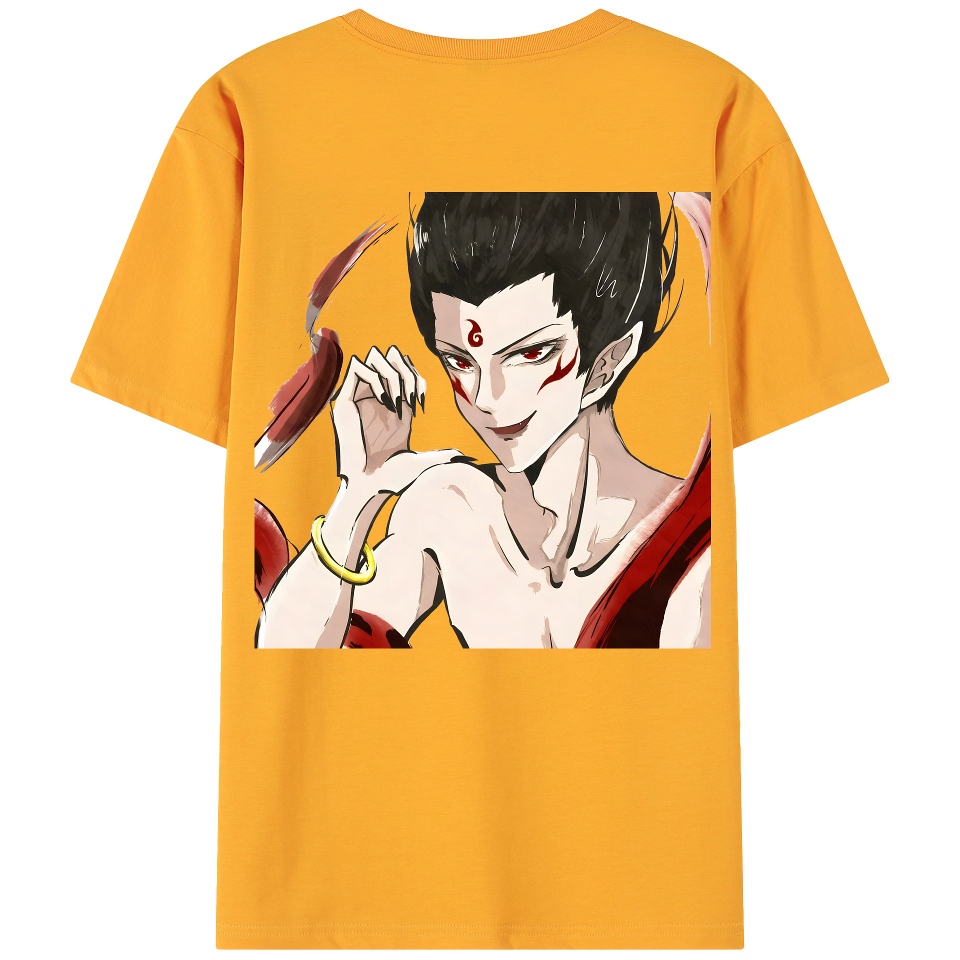 （画像用） Ne Zha 2 ナタ 魔童の大暴れ 綿100％ メンズ半袖Tシャツ（バックプリント） 通気性