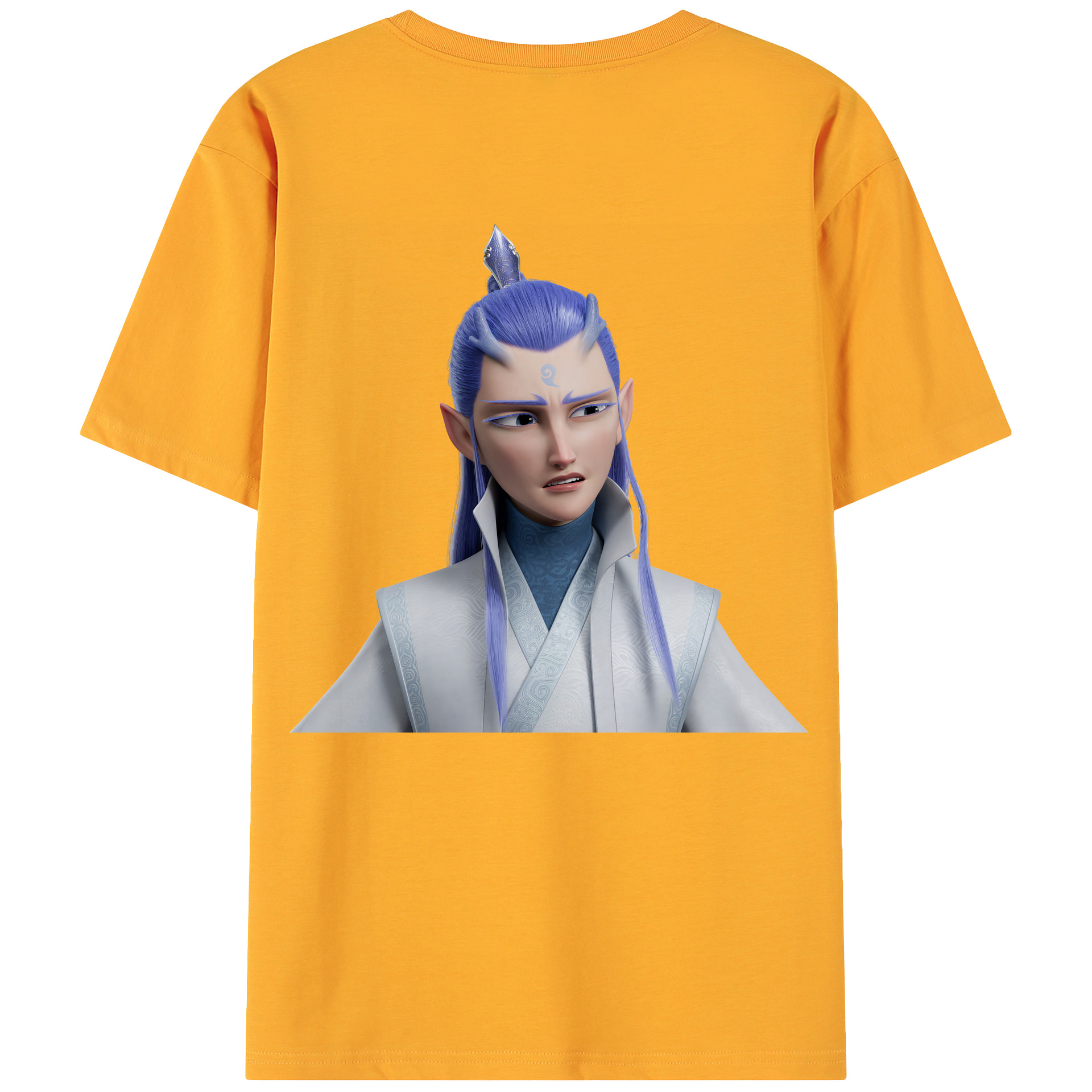 （画像用） Ne Zha 2 ナタ 魔童の大暴れ 綿100％ メンズ半袖Tシャツ（バックプリント） 通気性