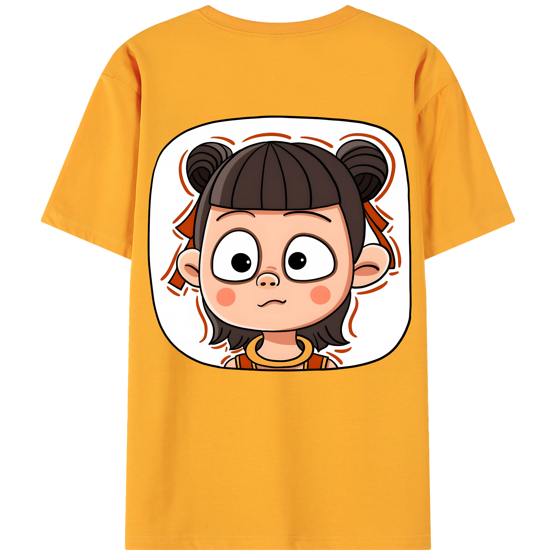 （画像用） Ne Zha 2 ナタ 魔童の大暴れ 綿100％ メンズ半袖Tシャツ（バックプリント） 通気性