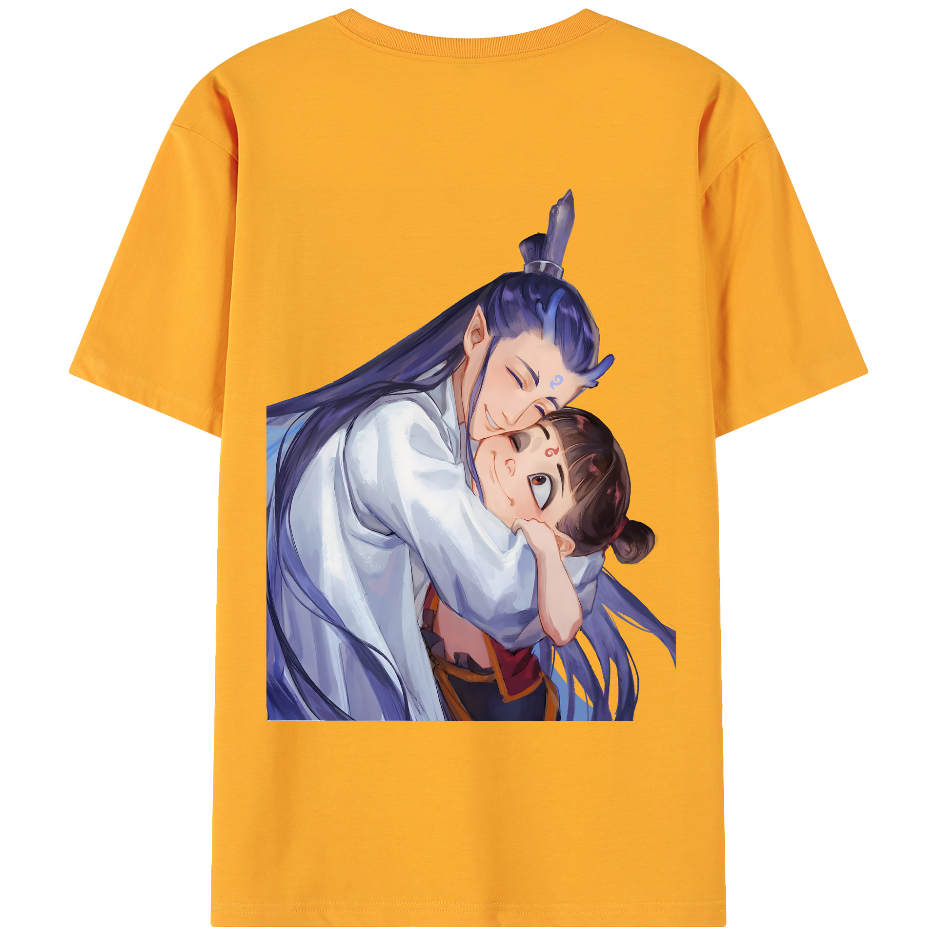（画像用） Ne Zha 2 ナタ 魔童の大暴れ 綿100％ メンズ半袖Tシャツ（バックプリント） 通気性