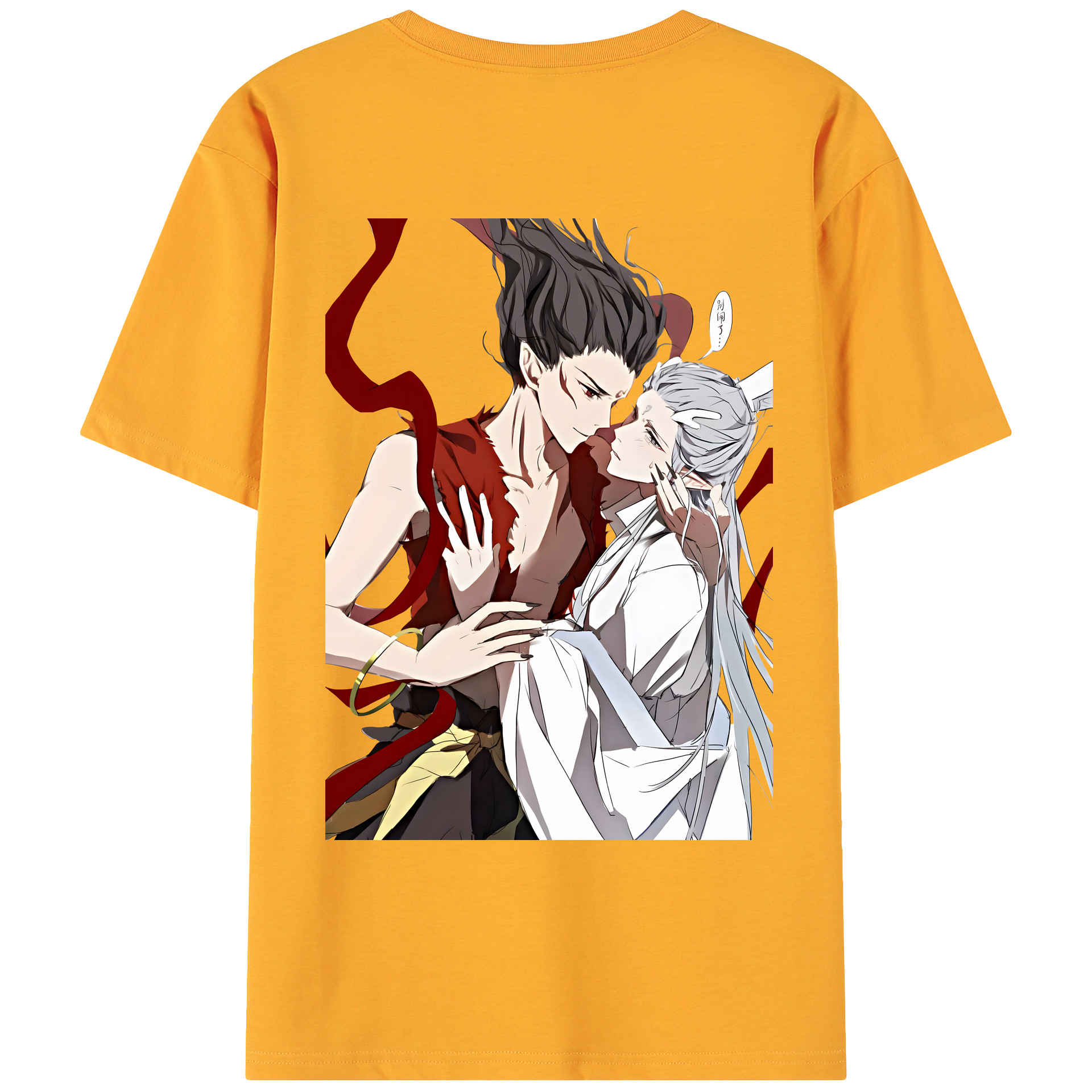 （画像用） Ne Zha 2 ナタ 魔童の大暴れ 綿100％ メンズ半袖Tシャツ（バックプリント） 通気性