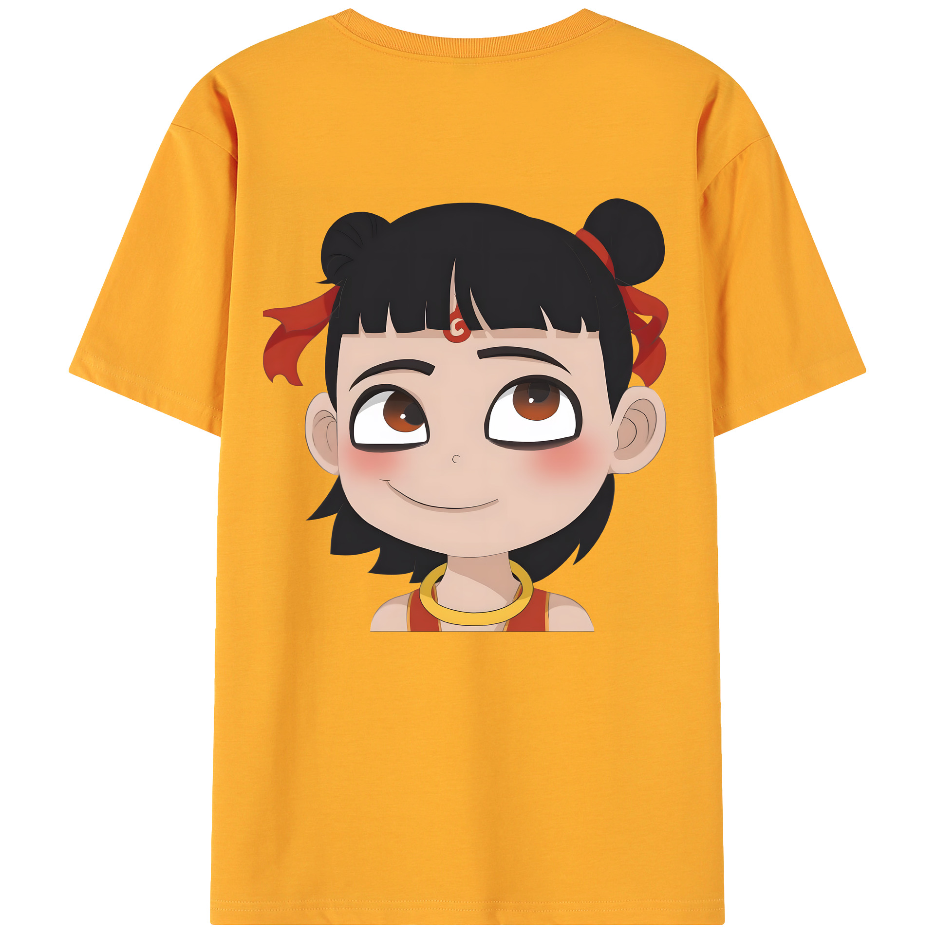 （画像用） Ne Zha 2 ナタ 魔童の大暴れ 綿100％ メンズ半袖Tシャツ（バックプリント） 通気性