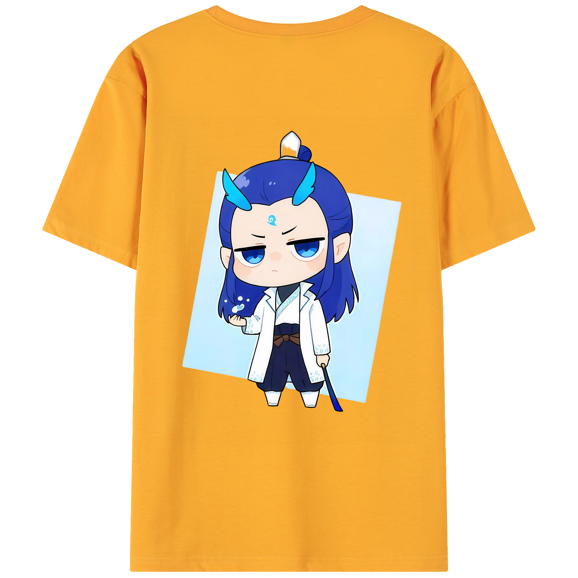 （画像用） Ne Zha 2 ナタ 魔童の大暴れ 綿100％ メンズ半袖Tシャツ（バックプリント） 通気性