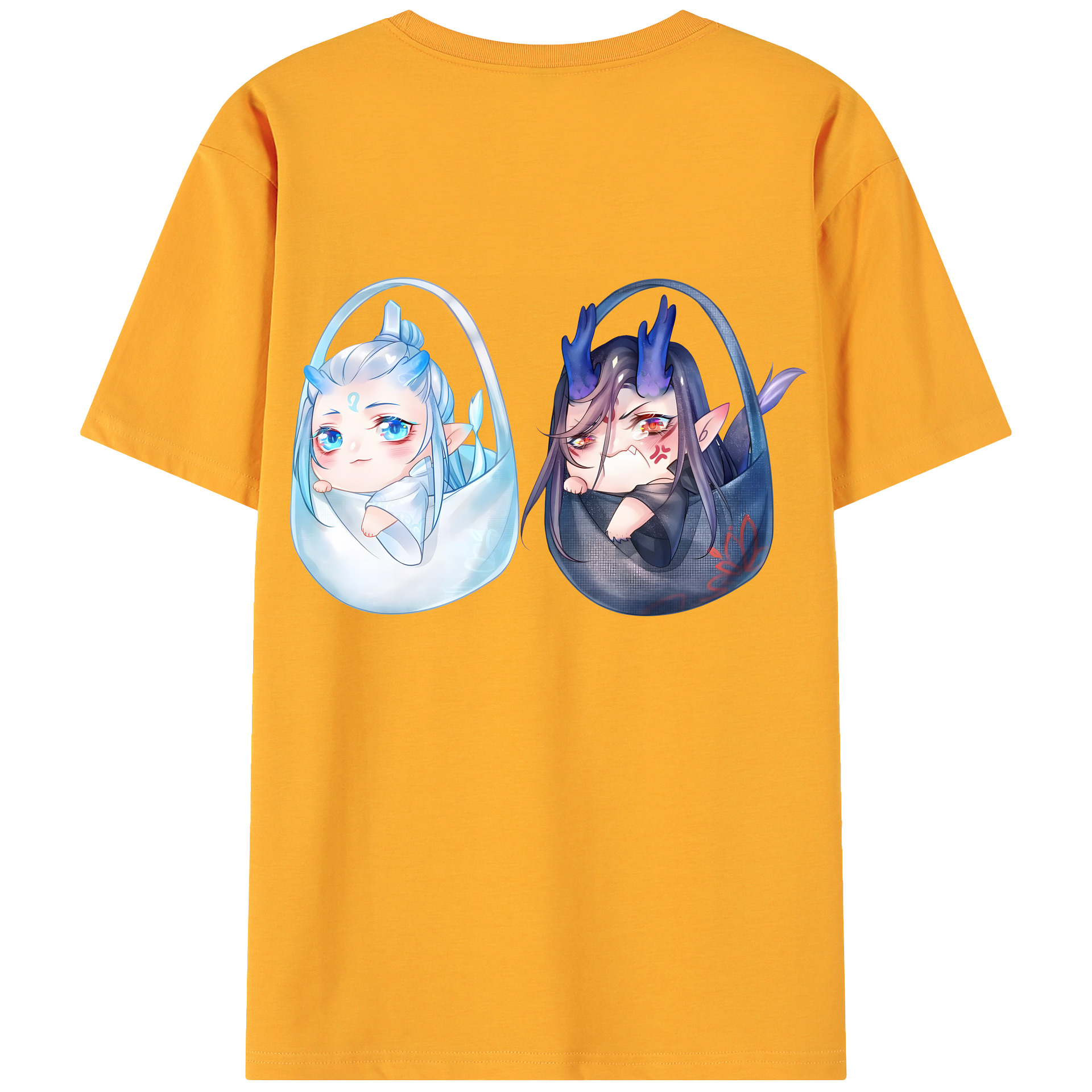 （画像用） Ne Zha 2 ナタ 魔童の大暴れ 綿100％ メンズ半袖Tシャツ（バックプリント） 通気性