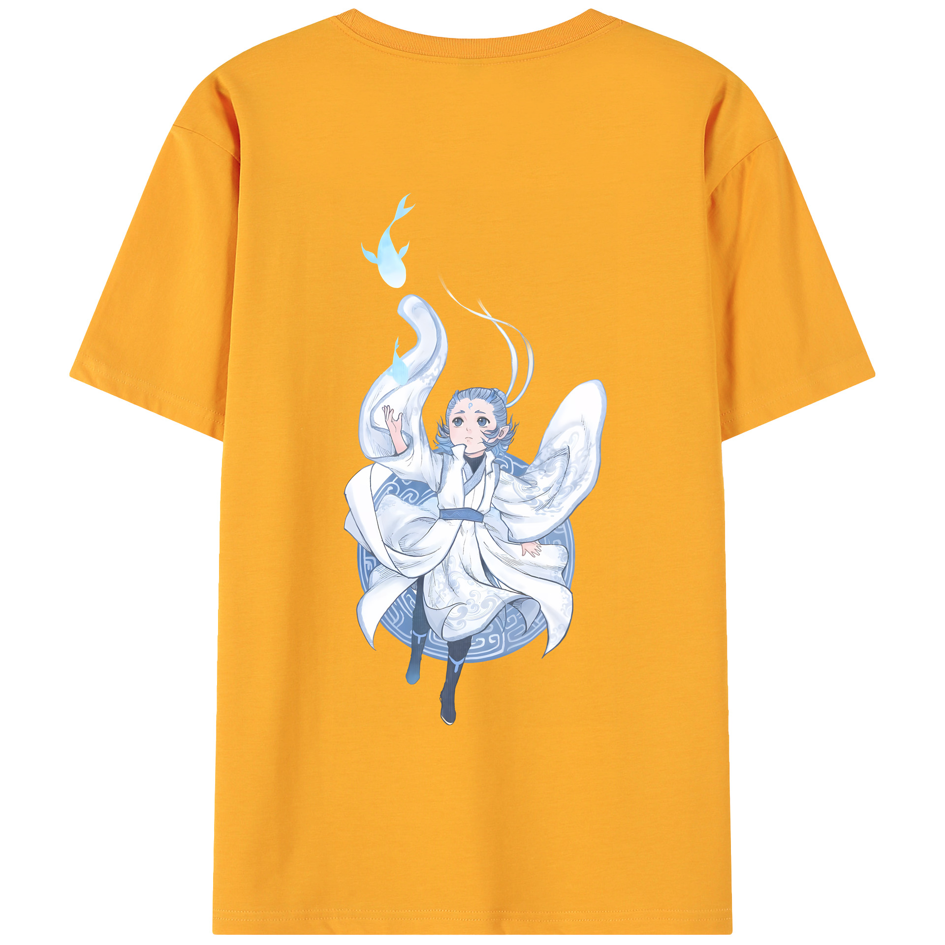 （画像用） Ne Zha 2 ナタ 魔童の大暴れ 綿100％ メンズ半袖Tシャツ（バックプリント） 通気性