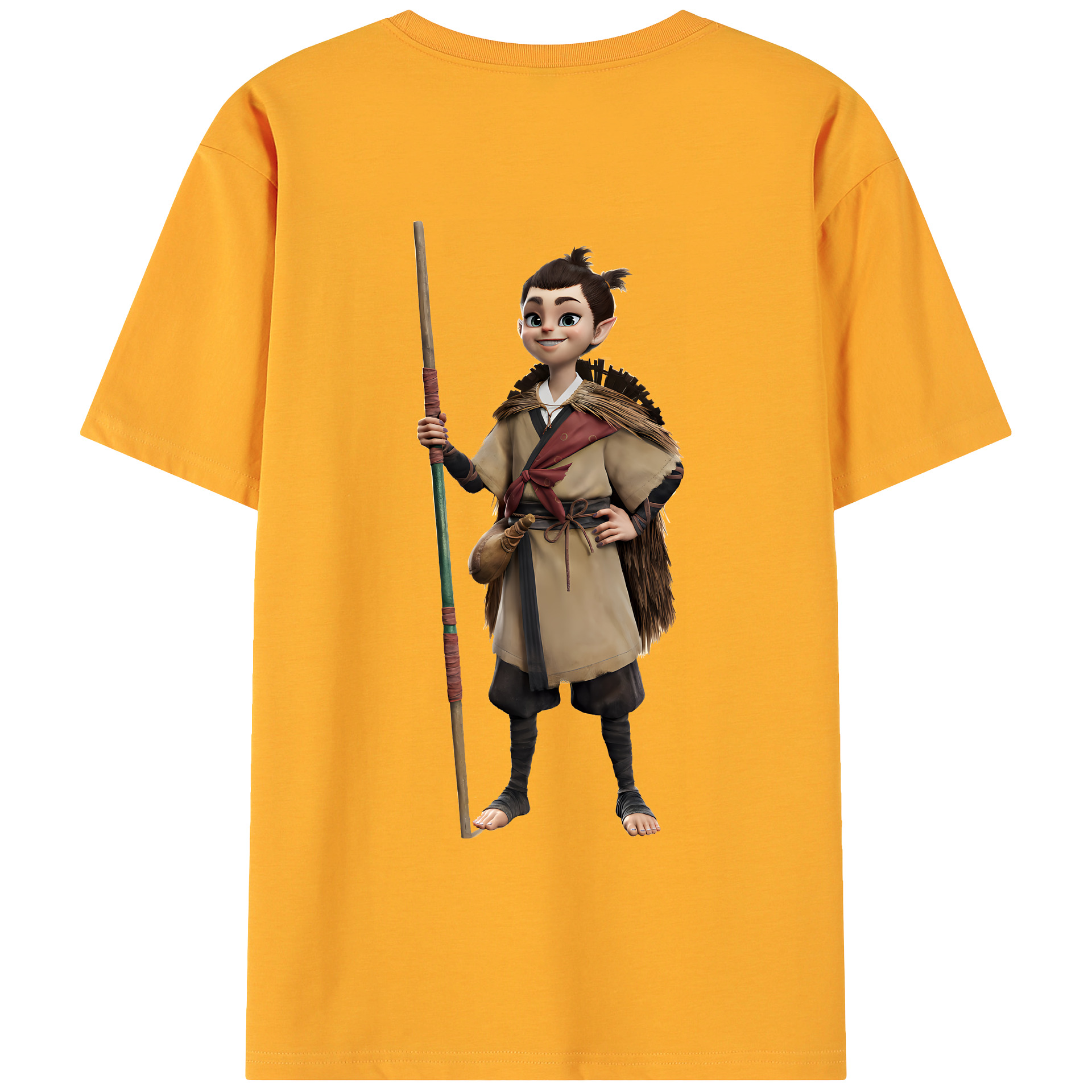 （画像用） Ne Zha 2 ナタ 魔童の大暴れ 綿100％ メンズ半袖Tシャツ（バックプリント） 通気性
