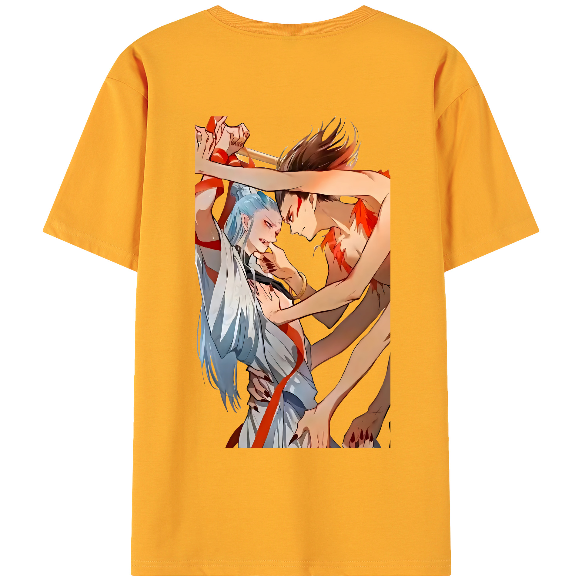 （画像用） Ne Zha 2 ナタ 魔童の大暴れ 綿100％ メンズ半袖Tシャツ（バックプリント） 通気性