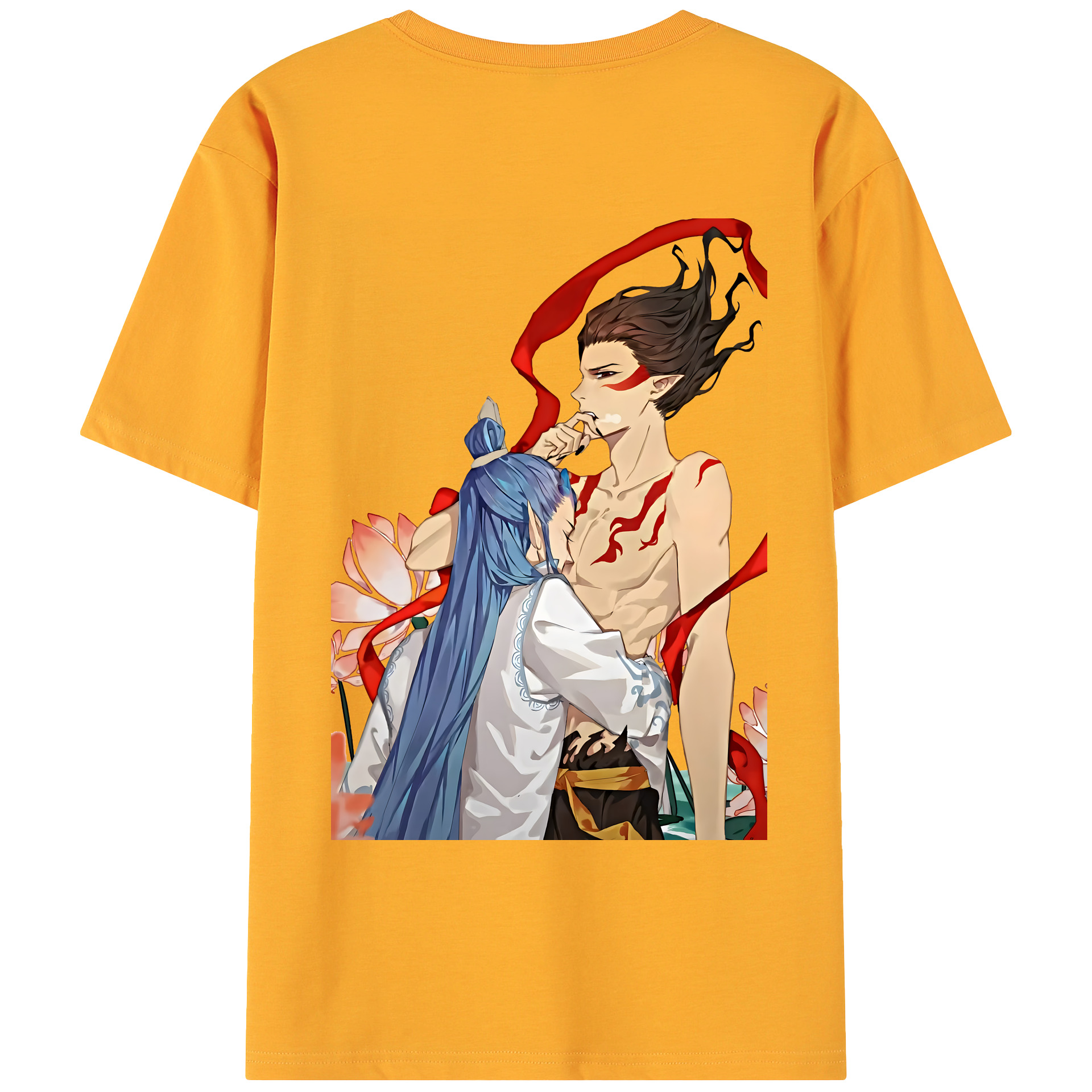 （画像用） Ne Zha 2 ナタ 魔童の大暴れ 綿100％ メンズ半袖Tシャツ（バックプリント） 通気性