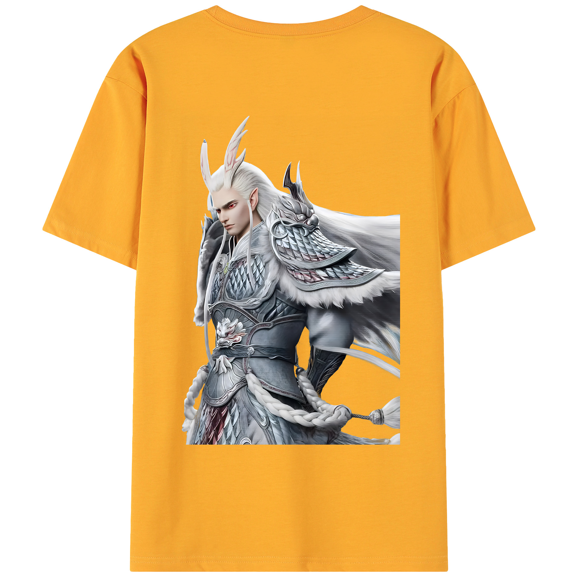（画像用） Ne Zha 2 ナタ 魔童の大暴れ 綿100％ メンズ半袖Tシャツ（バックプリント） 通気性