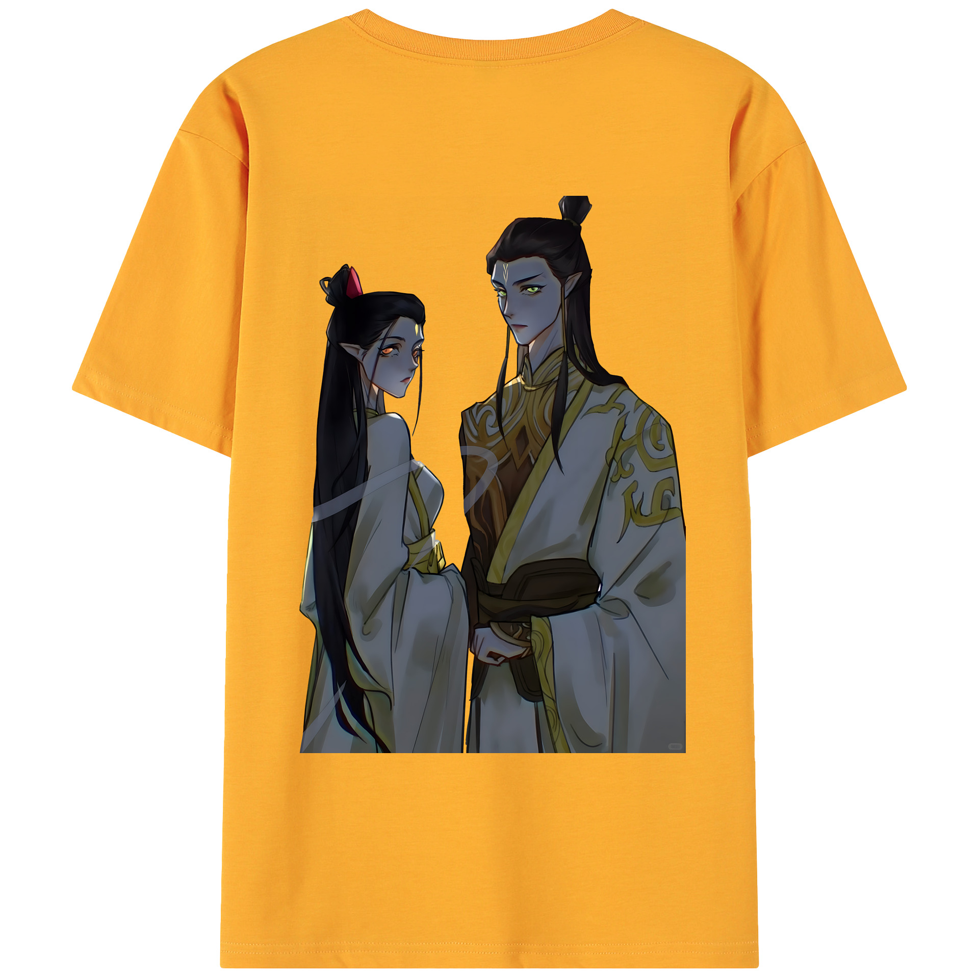 （画像用） Ne Zha 2 ナタ 魔童の大暴れ 綿100％ メンズ半袖Tシャツ（バックプリント） 通気性