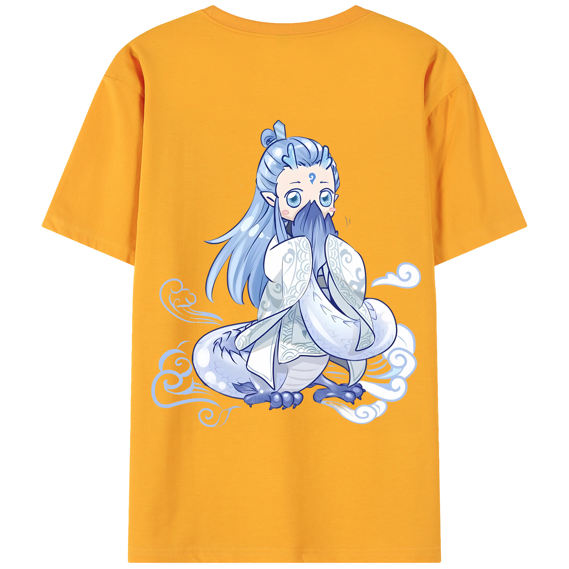 （画像用） Ne Zha 2 ナタ 魔童の大暴れ 綿100％ メンズ半袖Tシャツ（バックプリント） 通気性
