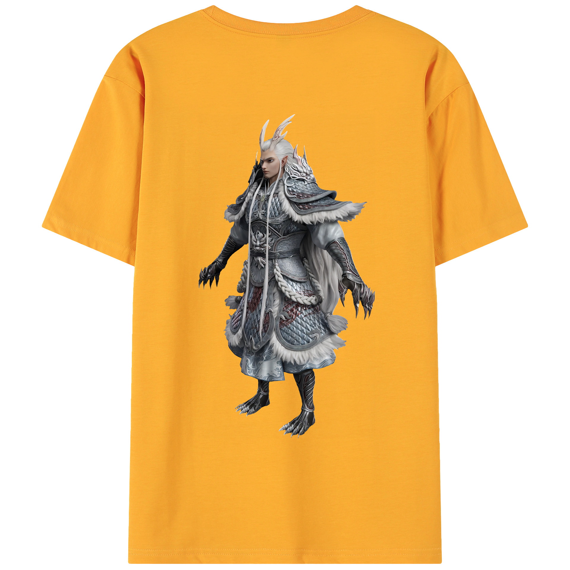 （画像用） Ne Zha 2 ナタ 魔童の大暴れ 綿100％ メンズ半袖Tシャツ（バックプリント） 通気性