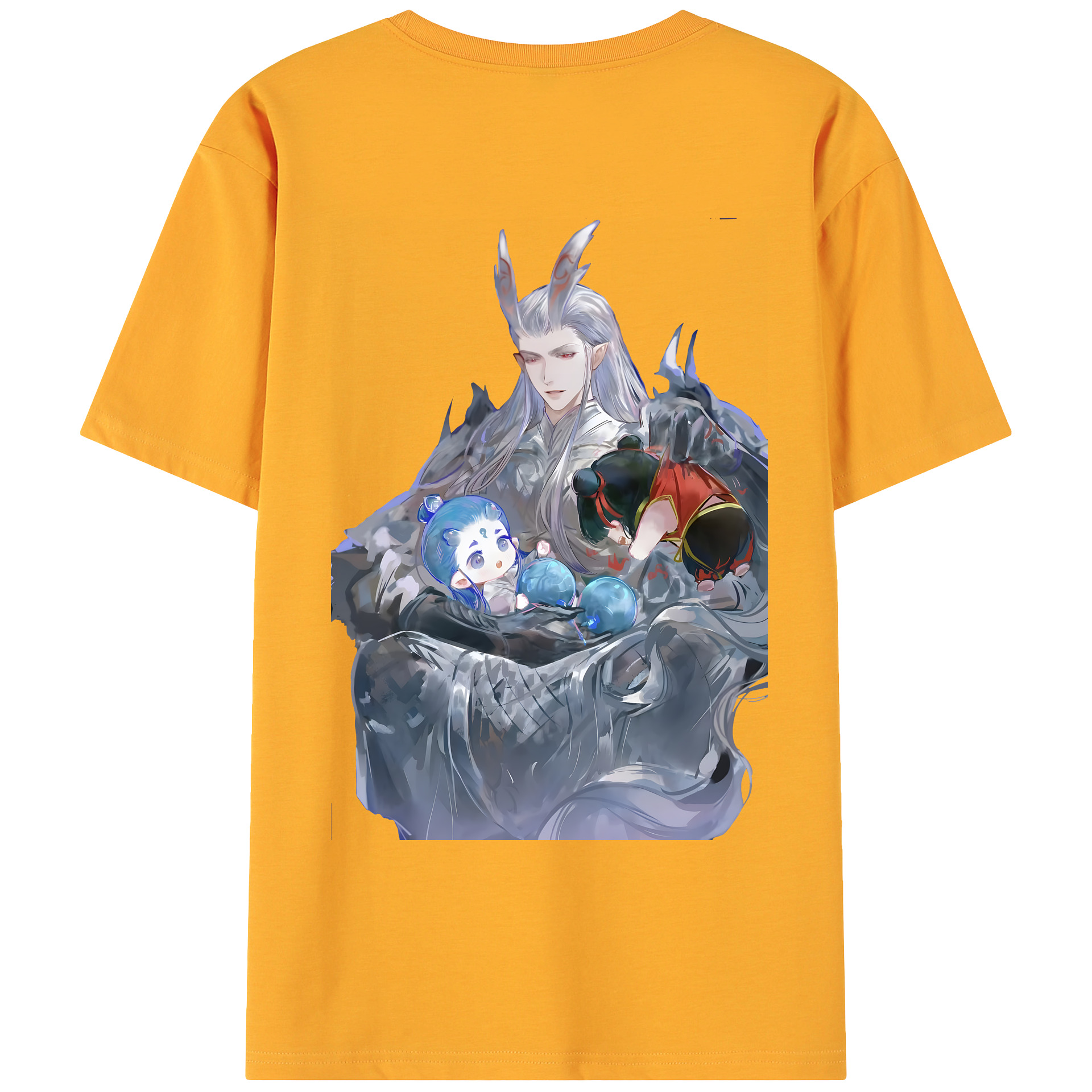 （画像用） Ne Zha 2 ナタ 魔童の大暴れ 綿100％ メンズ半袖Tシャツ（バックプリント） 通気性