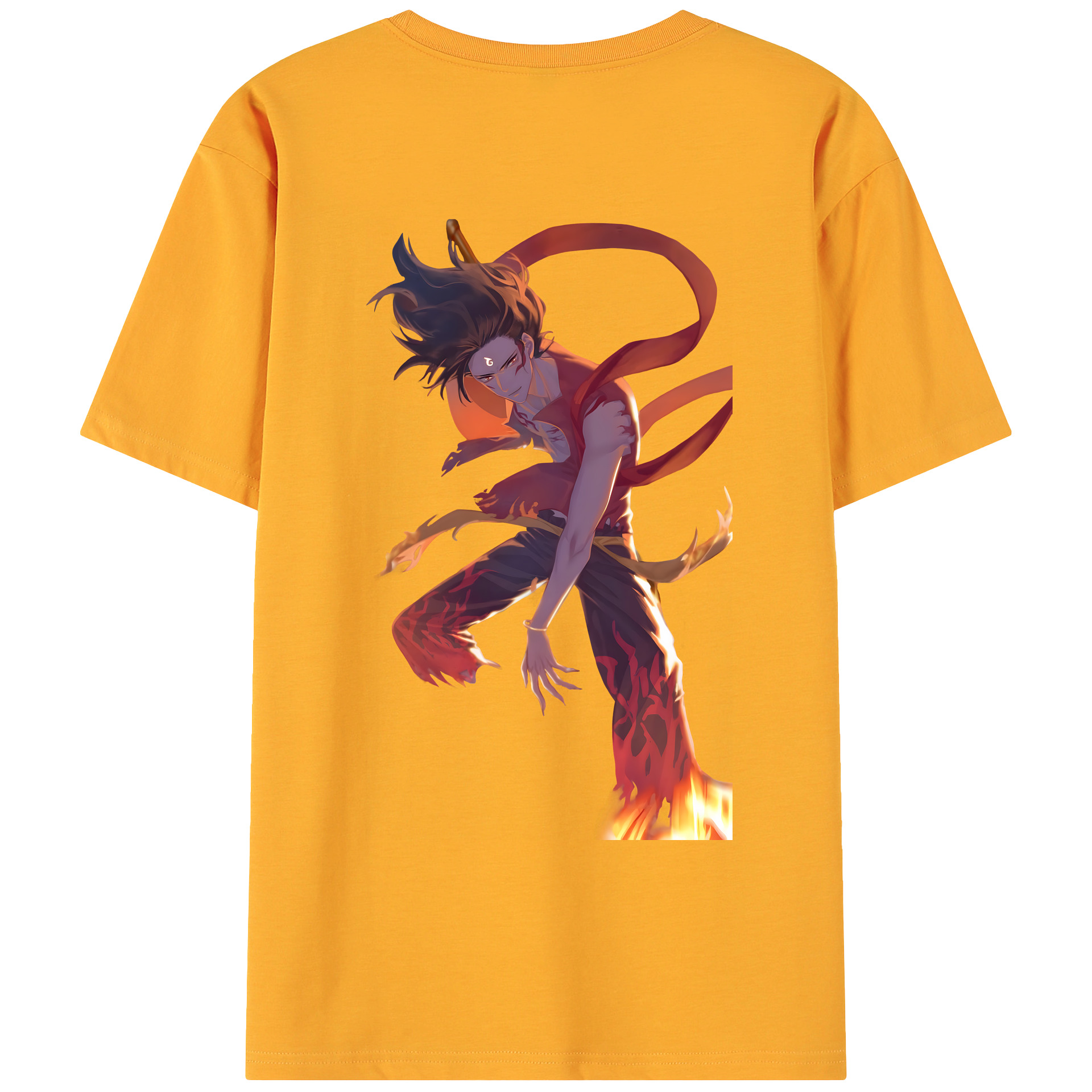 （画像用） Ne Zha 2 ナタ 魔童の大暴れ 綿100％ メンズ半袖Tシャツ（バックプリント） 通気性
