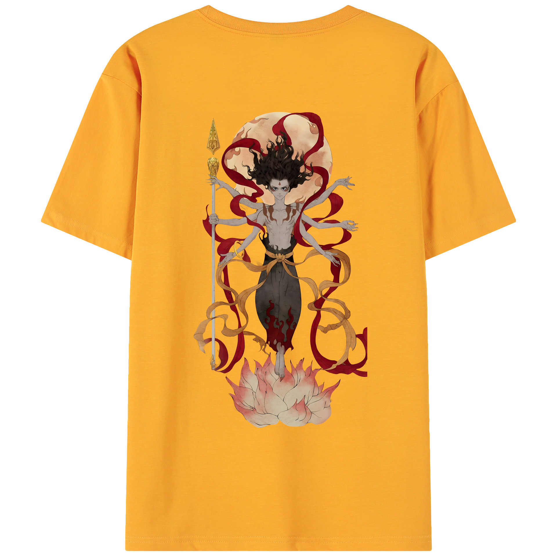 （画像用） Ne Zha 2 ナタ 魔童の大暴れ 綿100％ メンズ半袖Tシャツ（バックプリント） 通気性