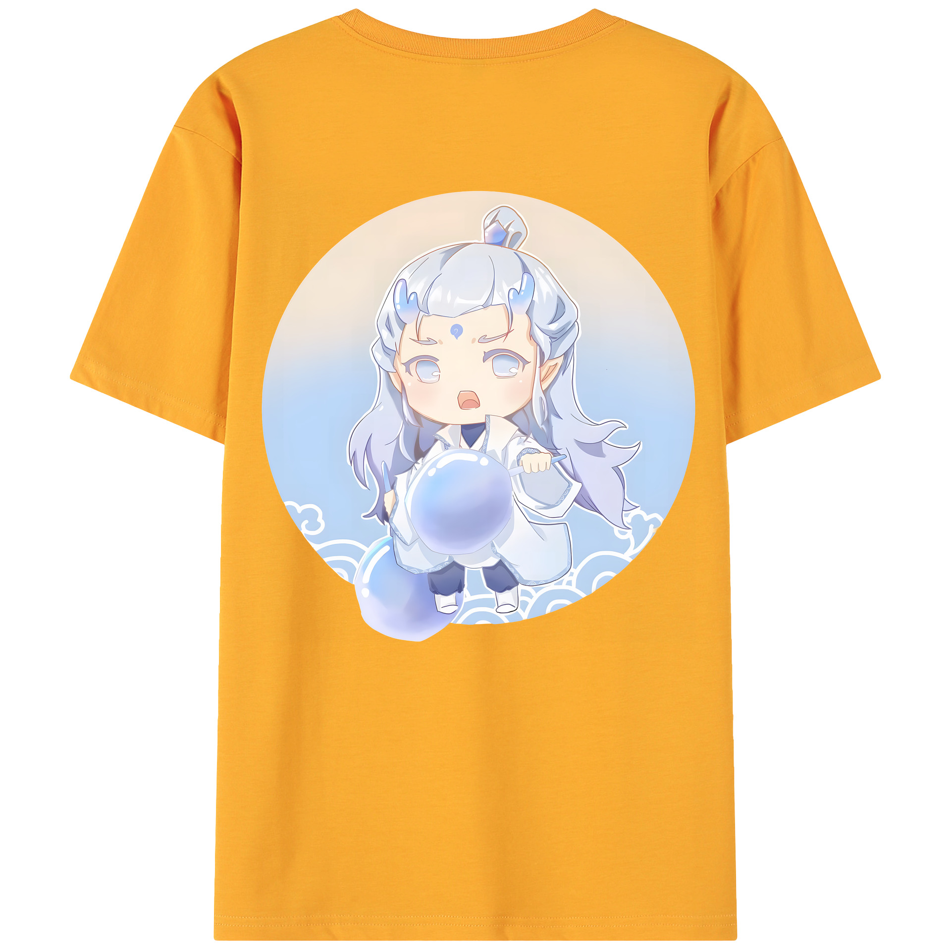 （画像用） Ne Zha 2 ナタ 魔童の大暴れ 綿100％ メンズ半袖Tシャツ（バックプリント） 通気性