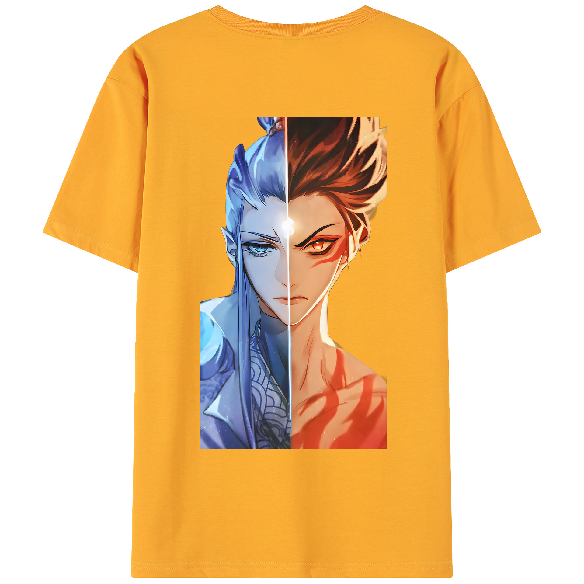 （画像用） Ne Zha 2 ナタ 魔童の大暴れ 綿100％ メンズ半袖Tシャツ（バックプリント） 通気性