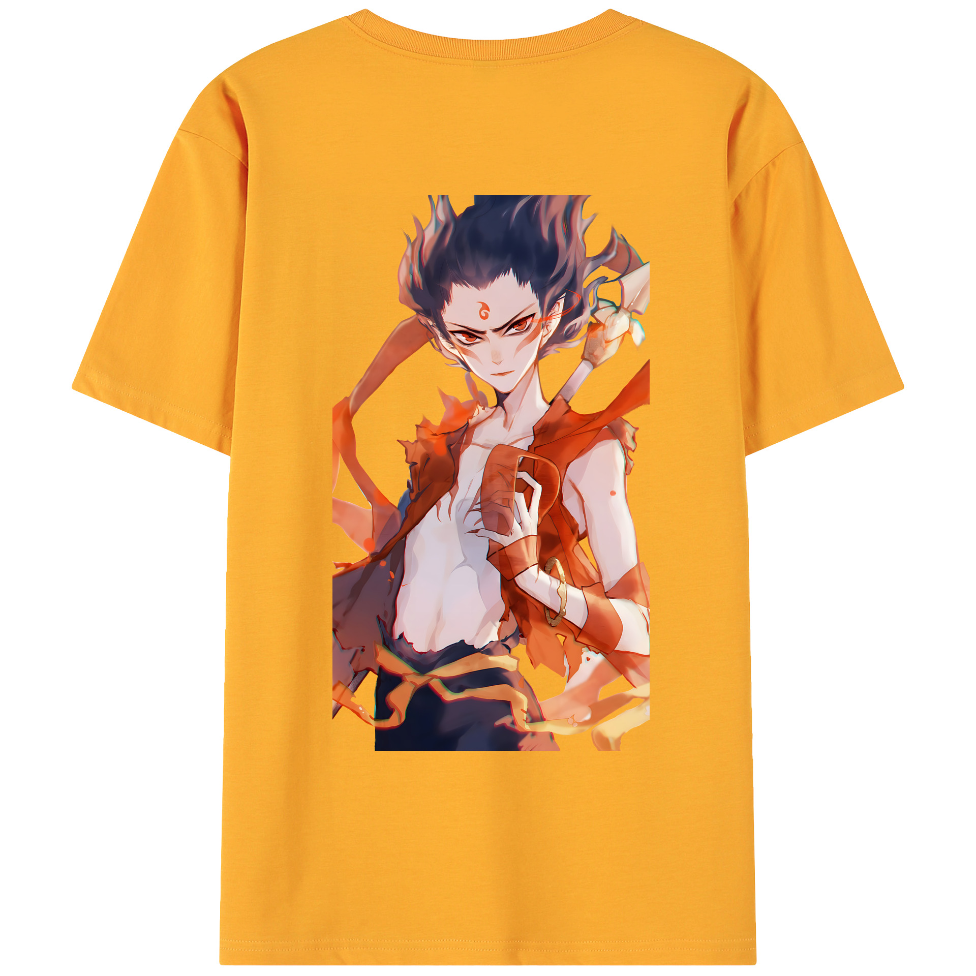（画像用） Ne Zha 2 ナタ 魔童の大暴れ 綿100％ メンズ半袖Tシャツ（バックプリント） 通気性