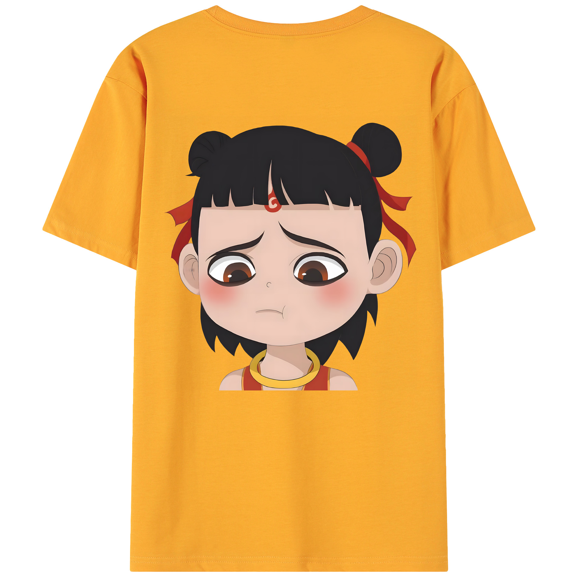 （画像用） Ne Zha 2 ナタ 魔童の大暴れ 綿100％ メンズ半袖Tシャツ（バックプリント） 通気性