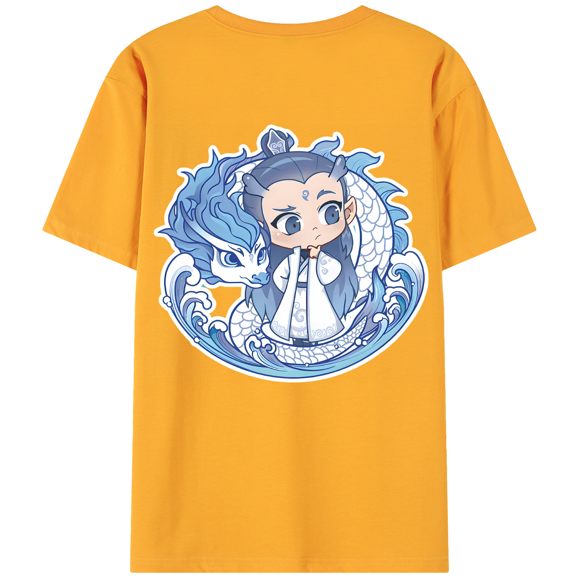 （画像用） Ne Zha 2 ナタ 魔童の大暴れ 綿100％ メンズ半袖Tシャツ（バックプリント） 通気性