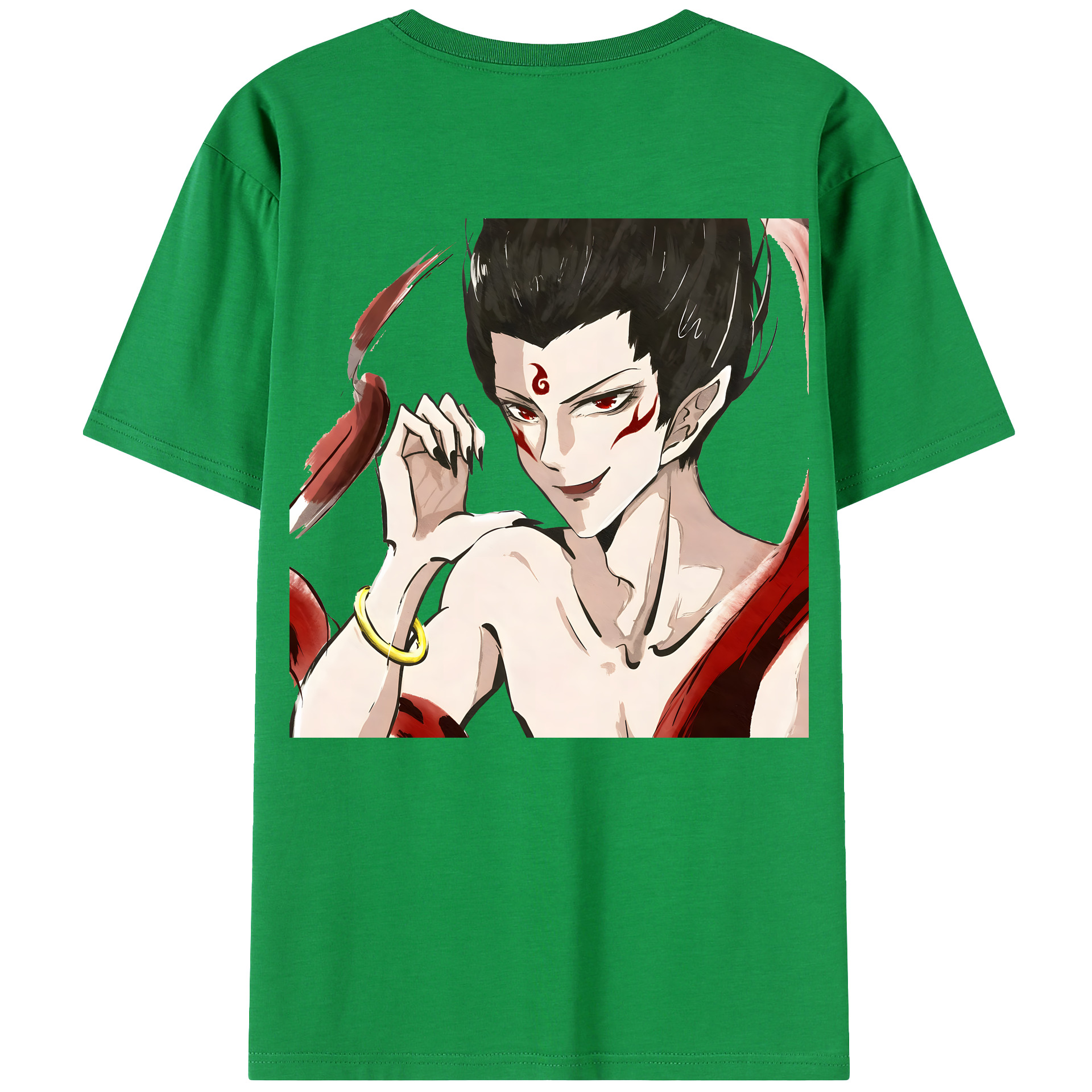 （画像用） Ne Zha 2 ナタ 魔童の大暴れ 綿100％ メンズ半袖Tシャツ（バックプリント） 通気性