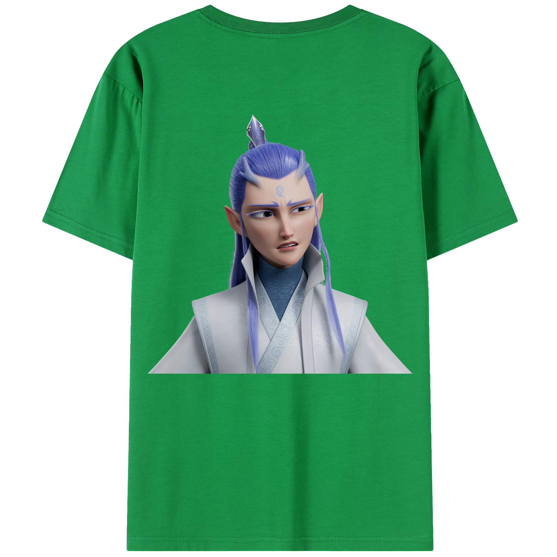 （画像用） Ne Zha 2 ナタ 魔童の大暴れ 綿100％ メンズ半袖Tシャツ（バックプリント） 通気性