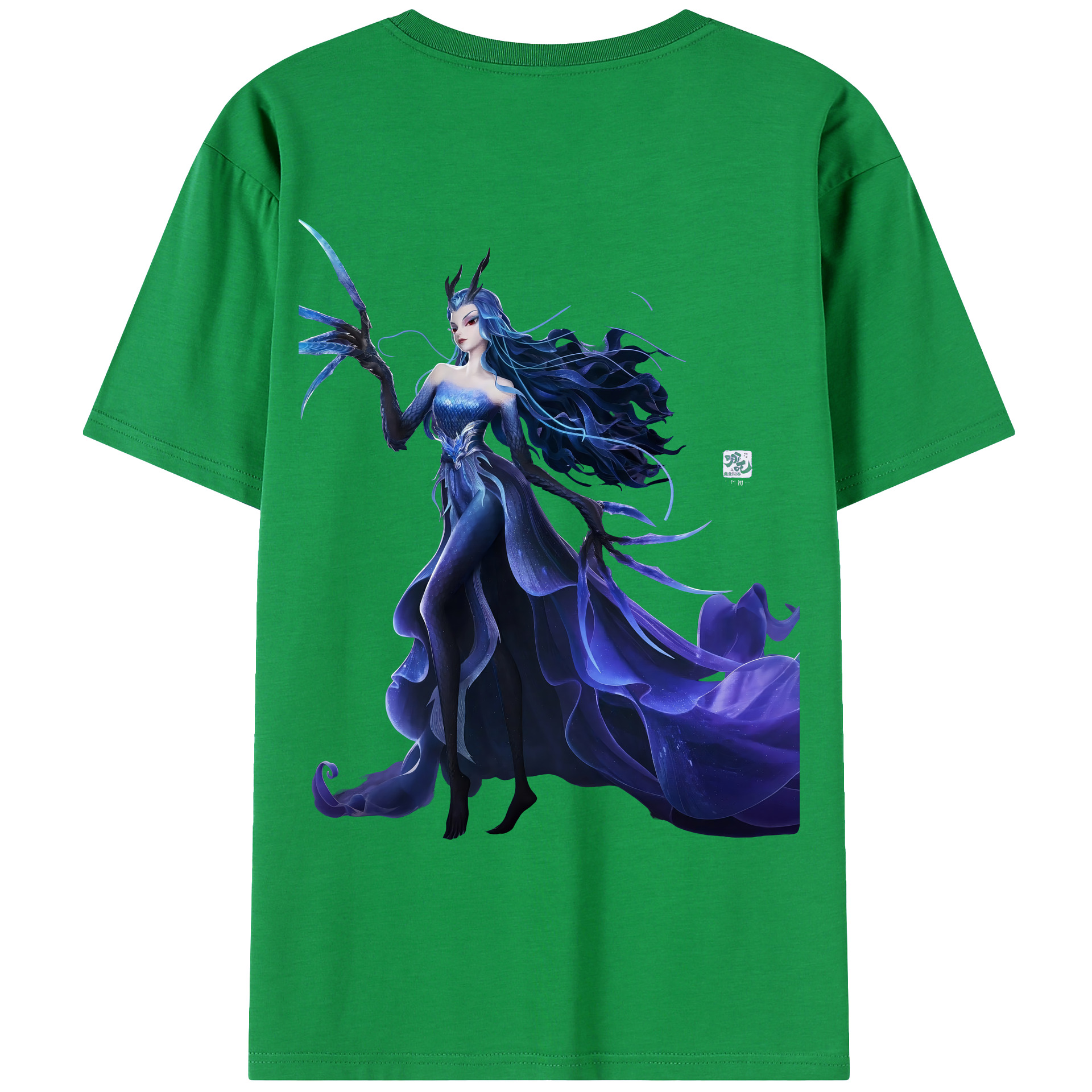 （画像用） Ne Zha 2 ナタ 魔童の大暴れ 綿100％ メンズ半袖Tシャツ（バックプリント） 通気性