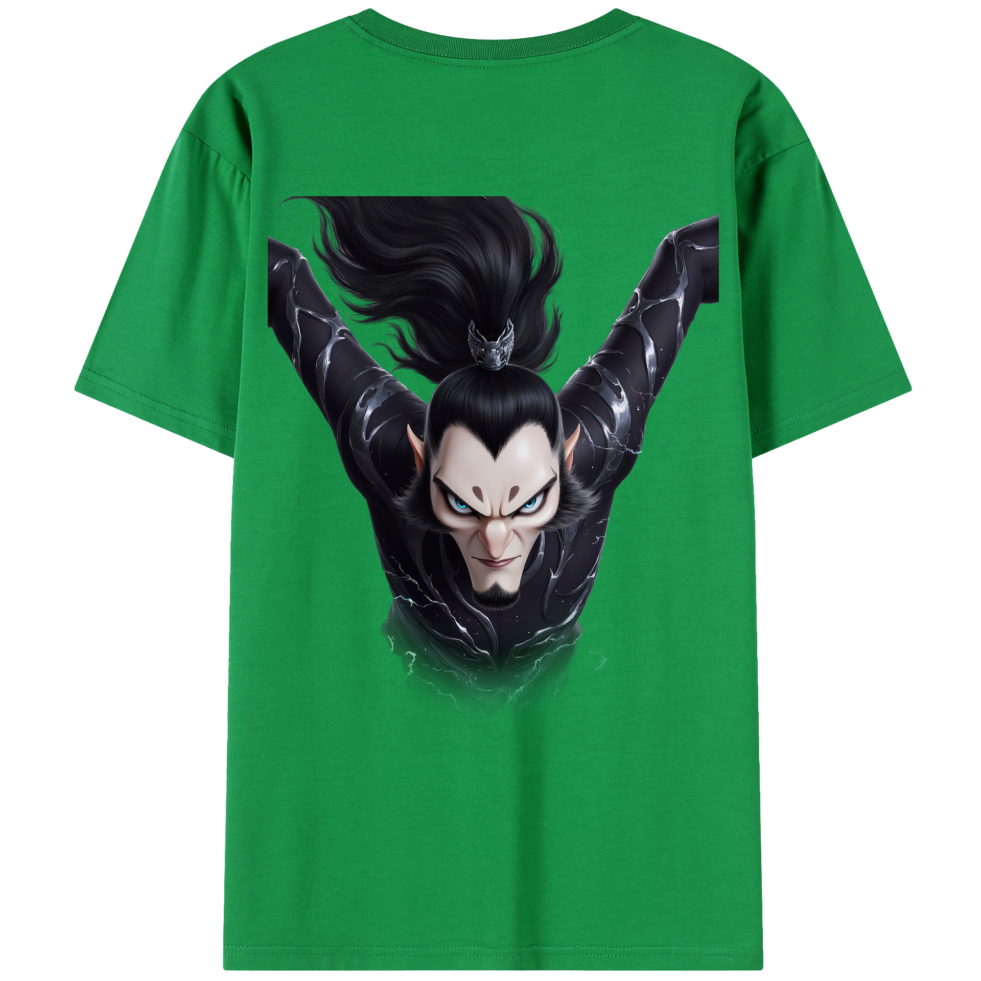 （画像用） Ne Zha 2 ナタ 魔童の大暴れ 綿100％ メンズ半袖Tシャツ（バックプリント） 通気性