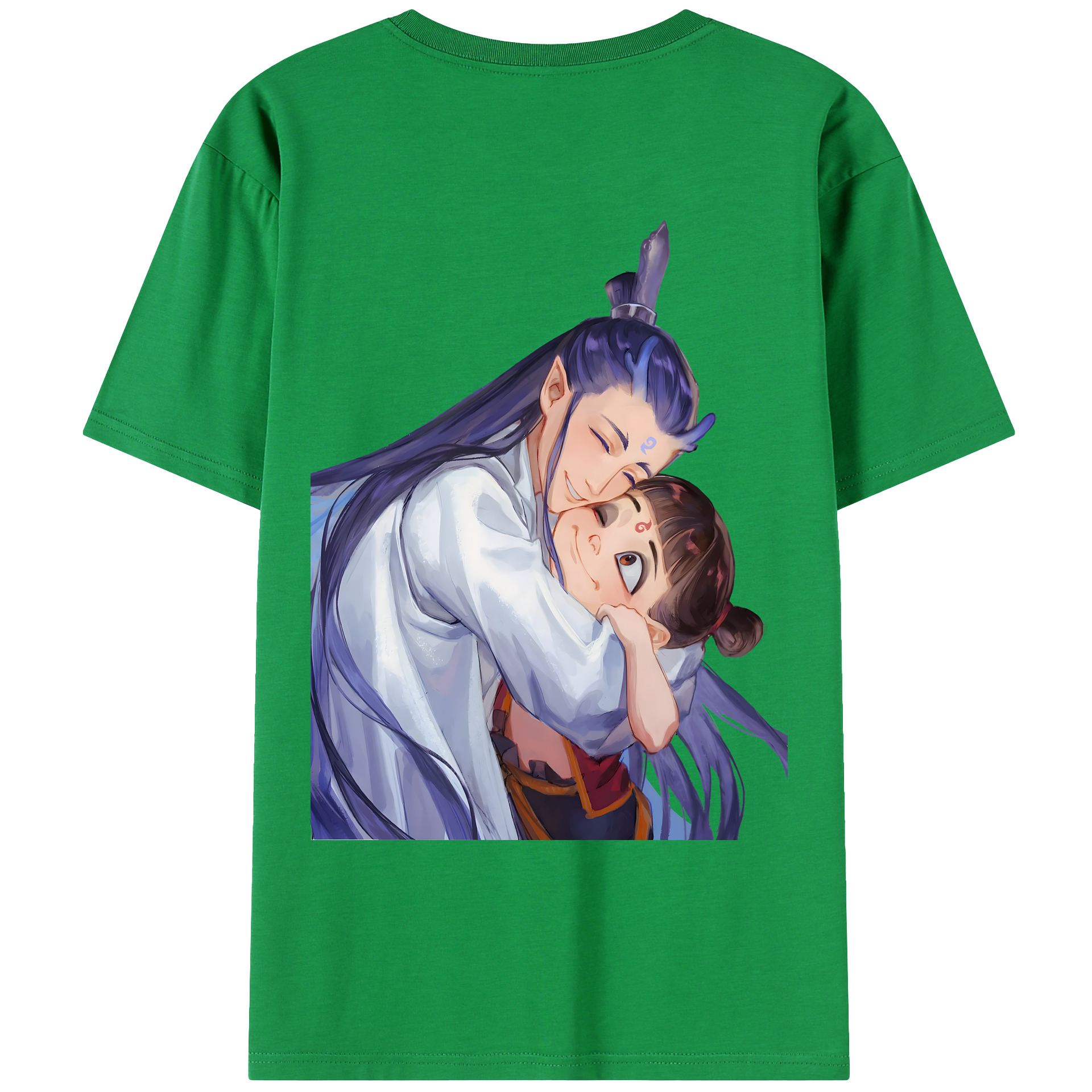 （画像用） Ne Zha 2 ナタ 魔童の大暴れ 綿100％ メンズ半袖Tシャツ（バックプリント） 通気性