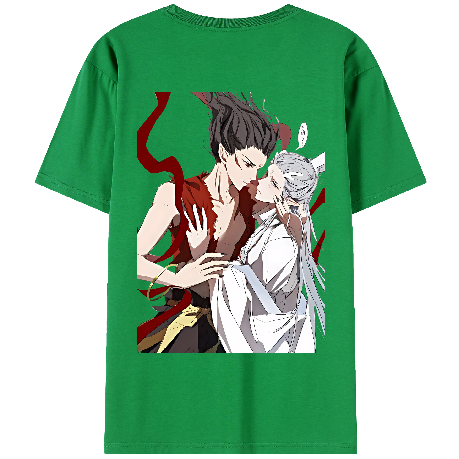 （画像用） Ne Zha 2 ナタ 魔童の大暴れ 綿100％ メンズ半袖Tシャツ（バックプリント） 通気性