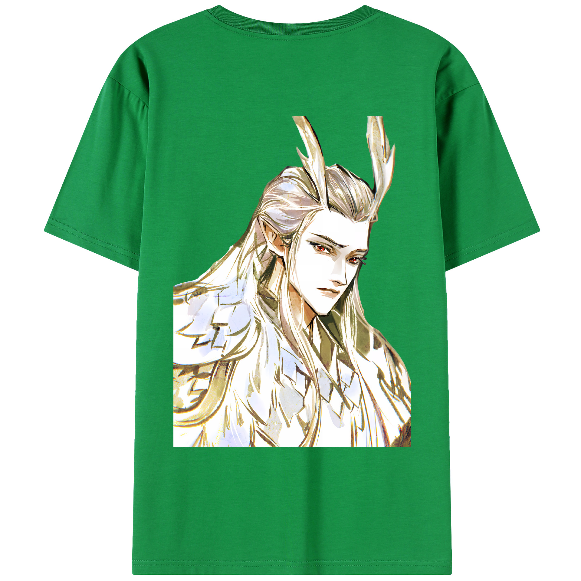 （画像用） Ne Zha 2 ナタ 魔童の大暴れ 綿100％ メンズ半袖Tシャツ（バックプリント） 通気性