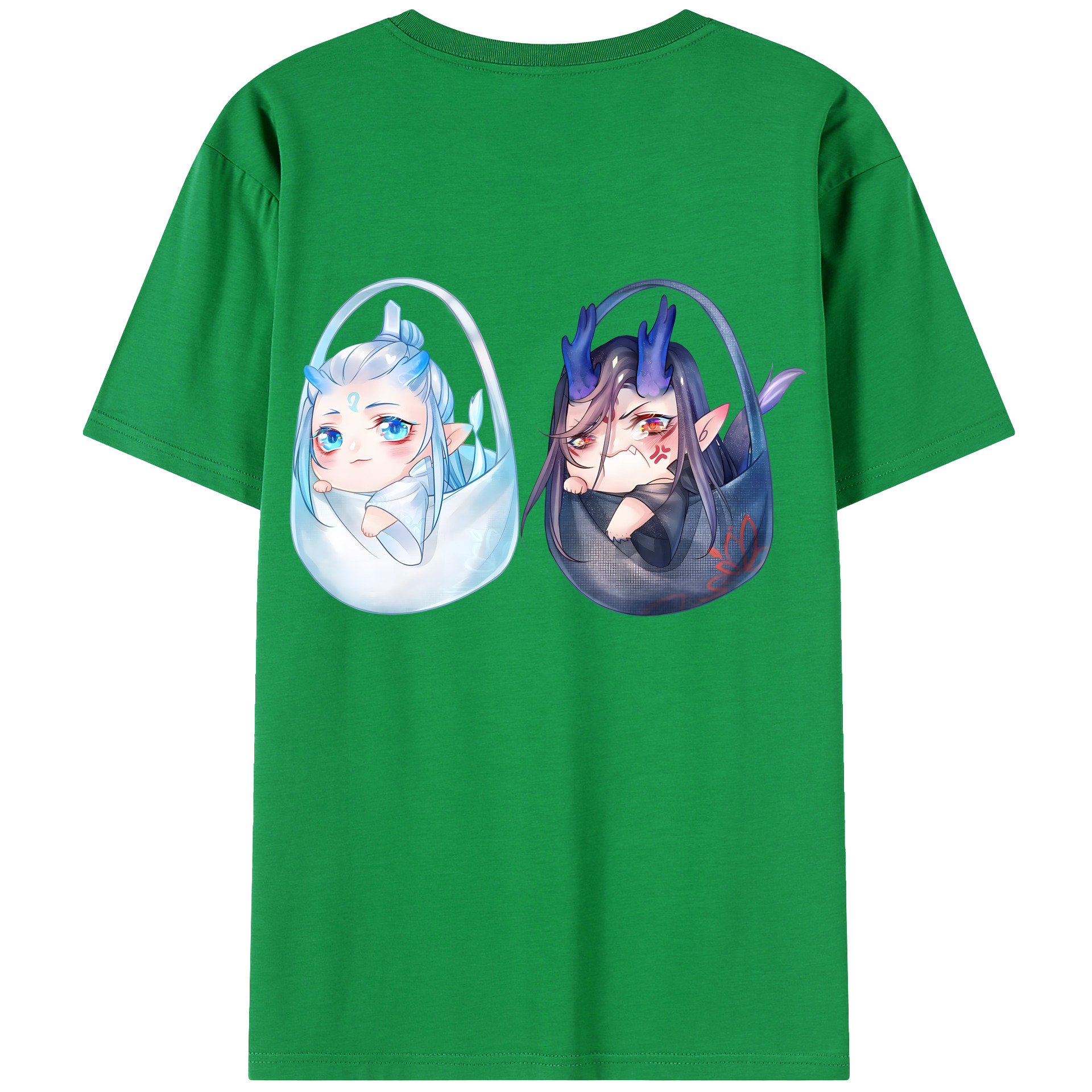 （画像用） Ne Zha 2 ナタ 魔童の大暴れ 綿100％ メンズ半袖Tシャツ（バックプリント） 通気性