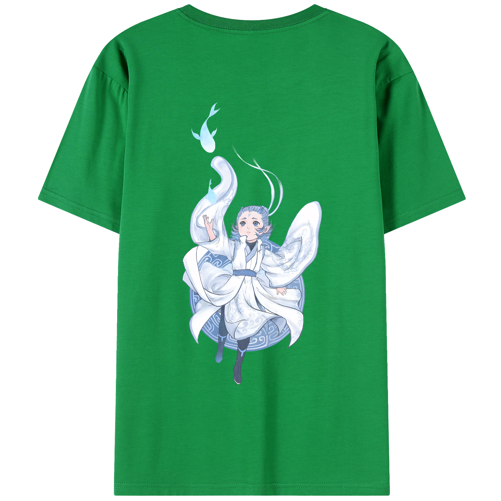 （画像用） Ne Zha 2 ナタ 魔童の大暴れ 綿100％ メンズ半袖Tシャツ（バックプリント） 通気性