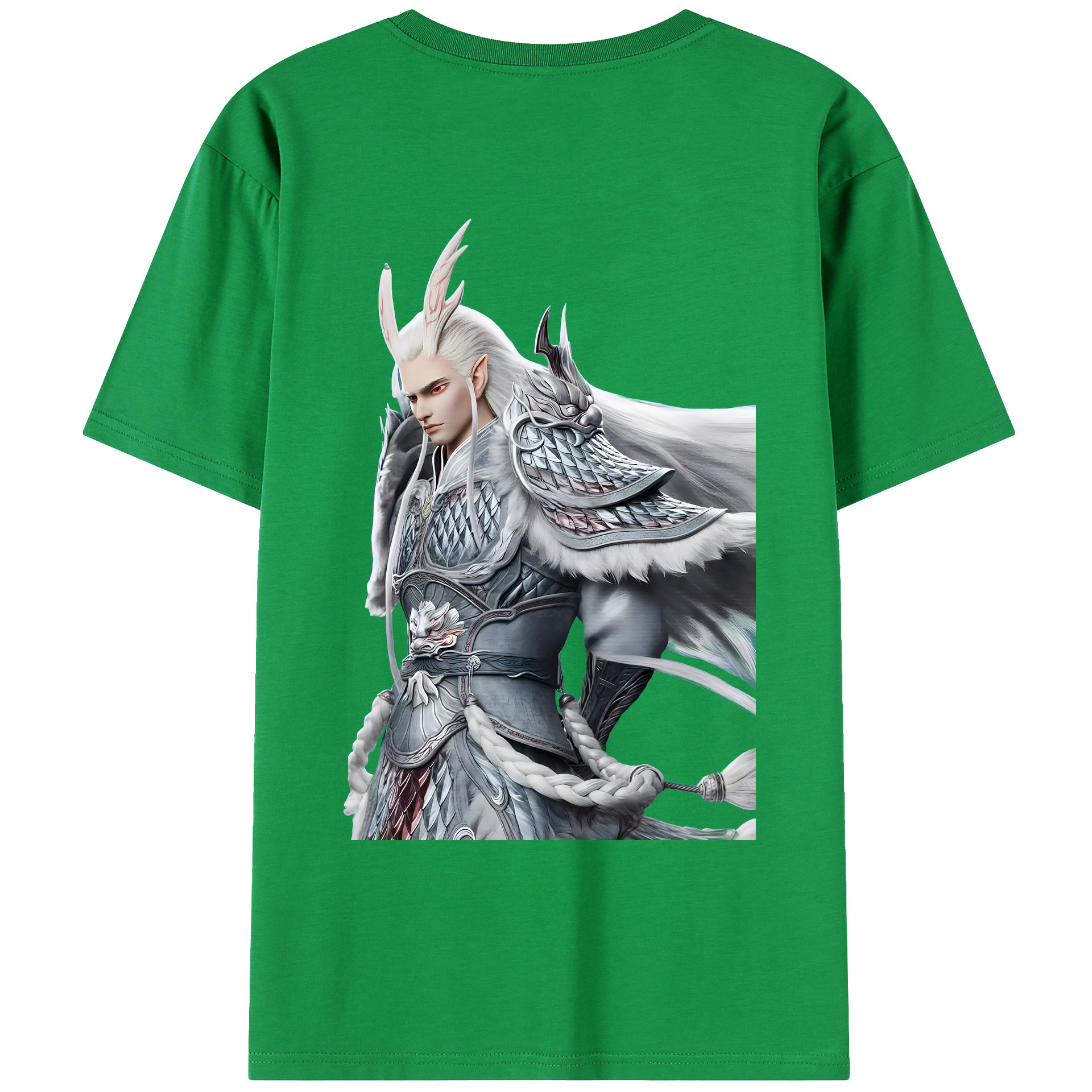 （画像用） Ne Zha 2 ナタ 魔童の大暴れ 綿100％ メンズ半袖Tシャツ（バックプリント） 通気性