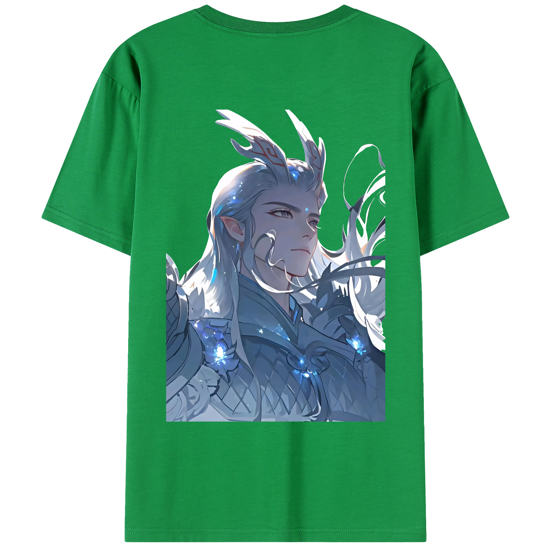（画像用） Ne Zha 2 ナタ 魔童の大暴れ 綿100％ メンズ半袖Tシャツ（バックプリント） 通気性