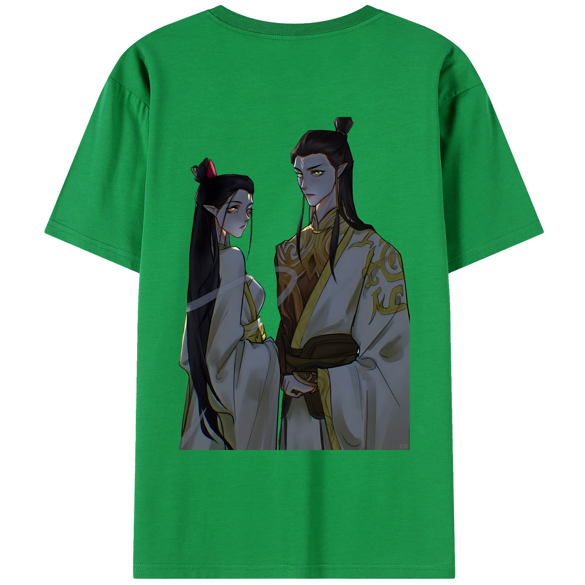 （画像用） Ne Zha 2 ナタ 魔童の大暴れ 綿100％ メンズ半袖Tシャツ（バックプリント） 通気性