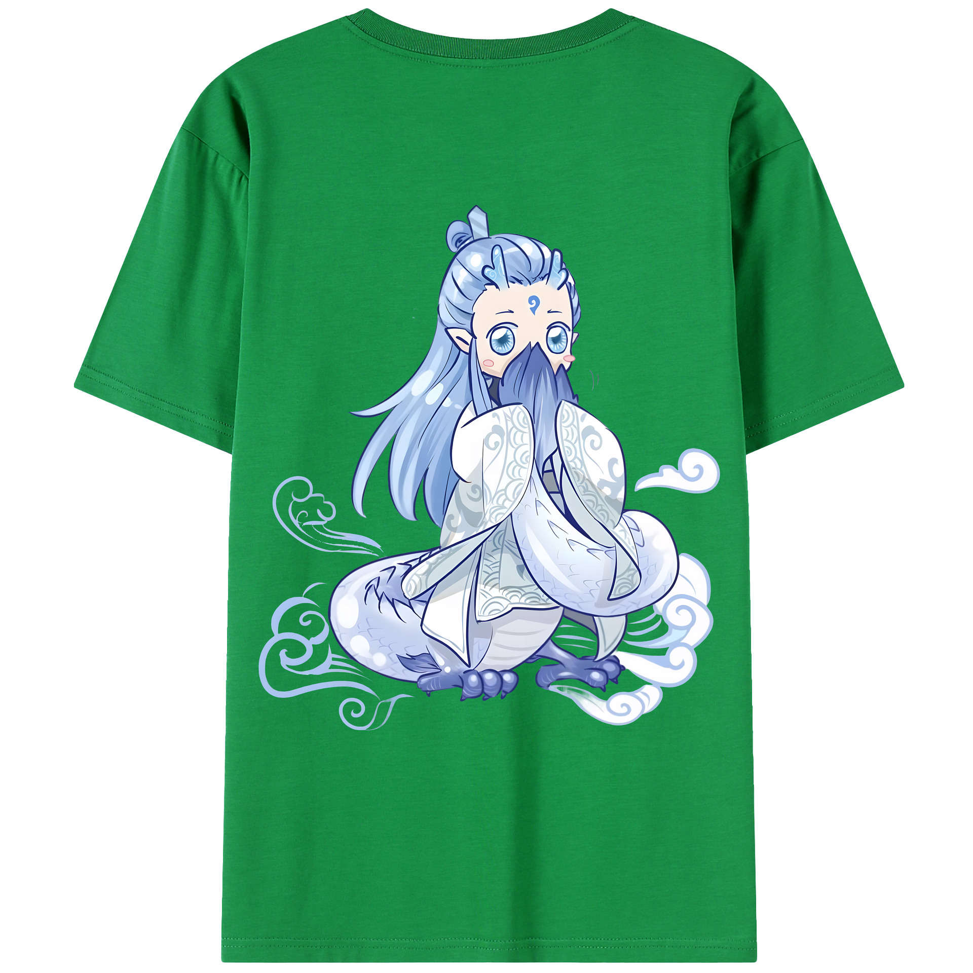 （画像用） Ne Zha 2 ナタ 魔童の大暴れ 綿100％ メンズ半袖Tシャツ（バックプリント） 通気性
