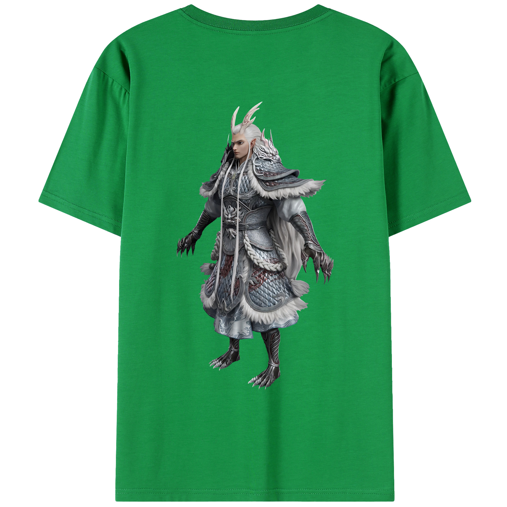 （画像用） Ne Zha 2 ナタ 魔童の大暴れ 綿100％ メンズ半袖Tシャツ（バックプリント） 通気性