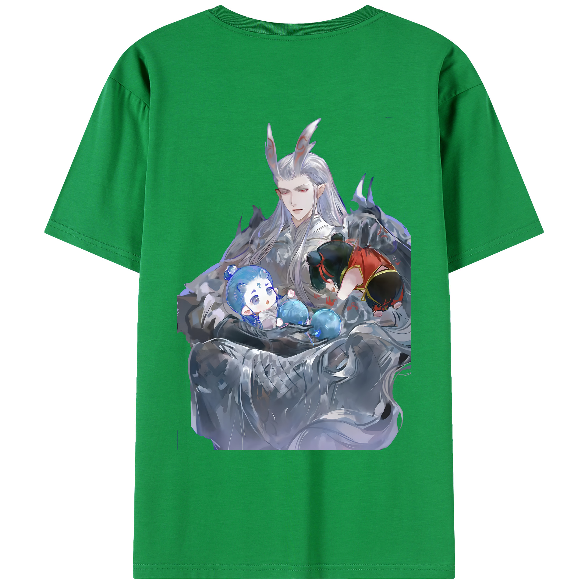 （画像用） Ne Zha 2 ナタ 魔童の大暴れ 綿100％ メンズ半袖Tシャツ（バックプリント） 通気性
