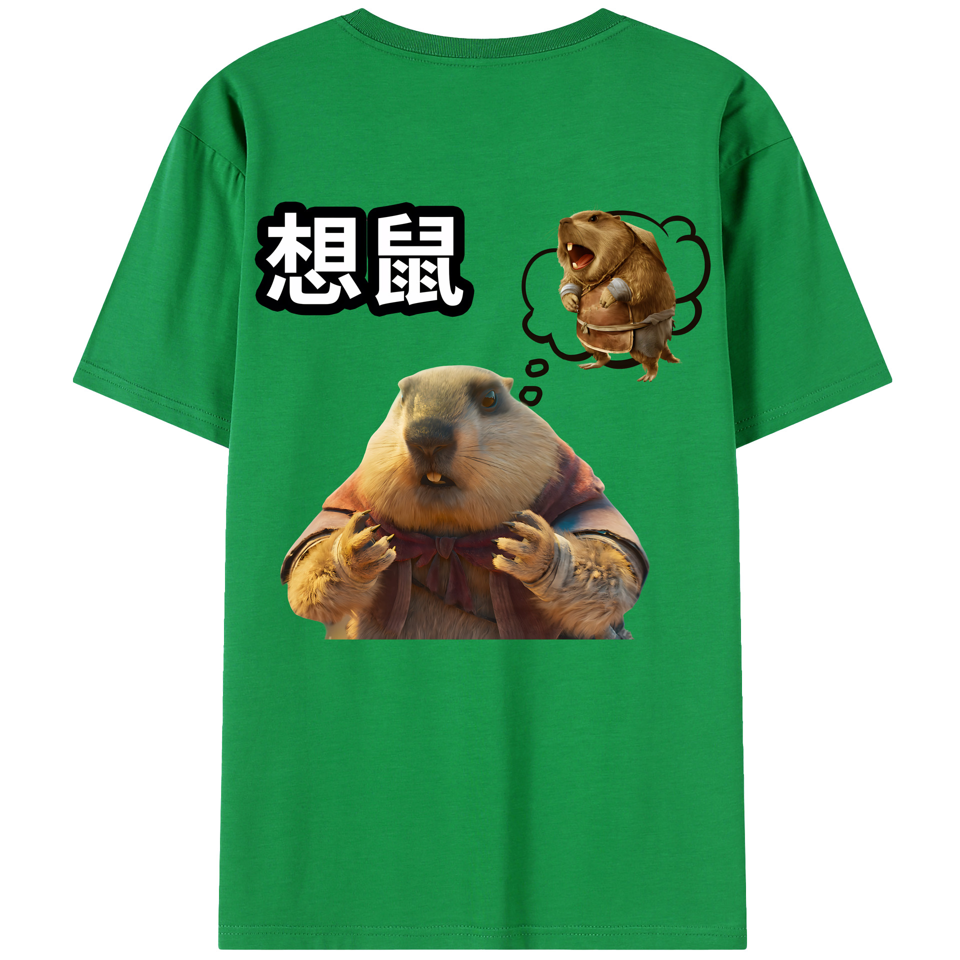（画像用） Ne Zha 2 ナタ 魔童の大暴れ 綿100％ メンズ半袖Tシャツ（バックプリント） 通気性