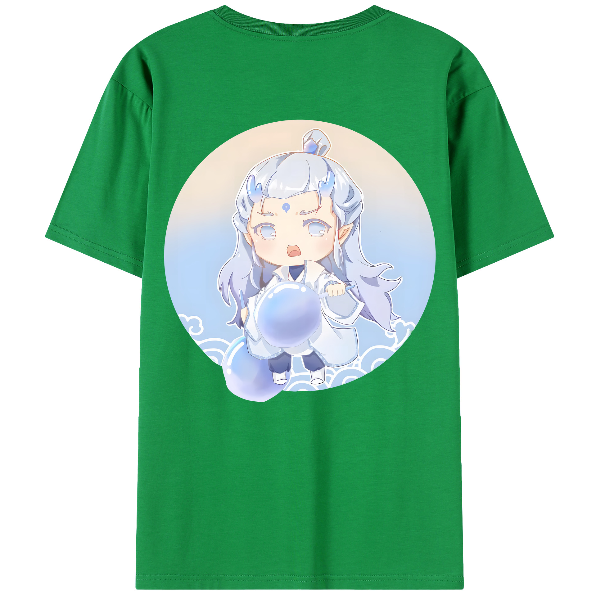（画像用） Ne Zha 2 ナタ 魔童の大暴れ 綿100％ メンズ半袖Tシャツ（バックプリント） 通気性