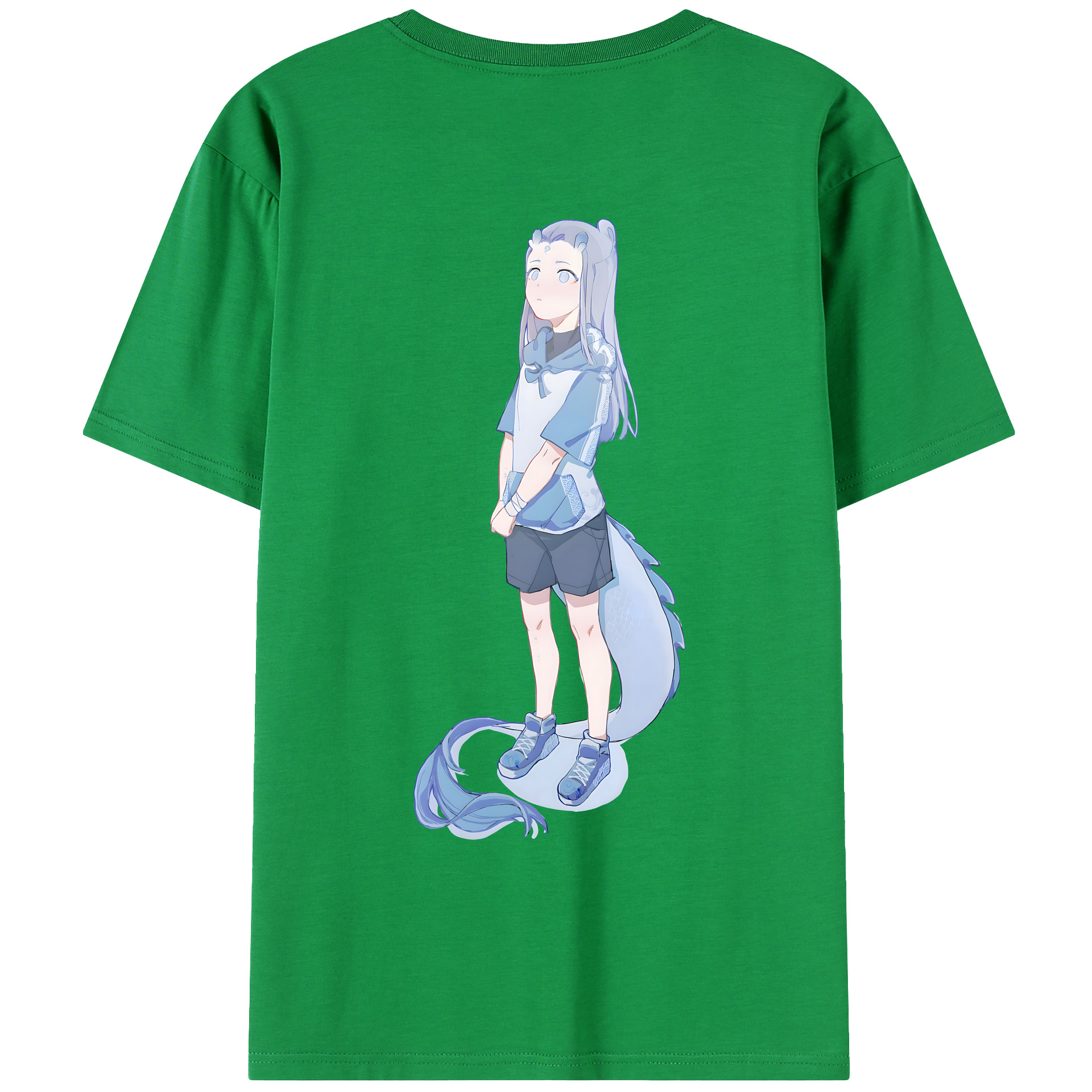 （画像用） Ne Zha 2 ナタ 魔童の大暴れ 綿100％ メンズ半袖Tシャツ（バックプリント） 通気性