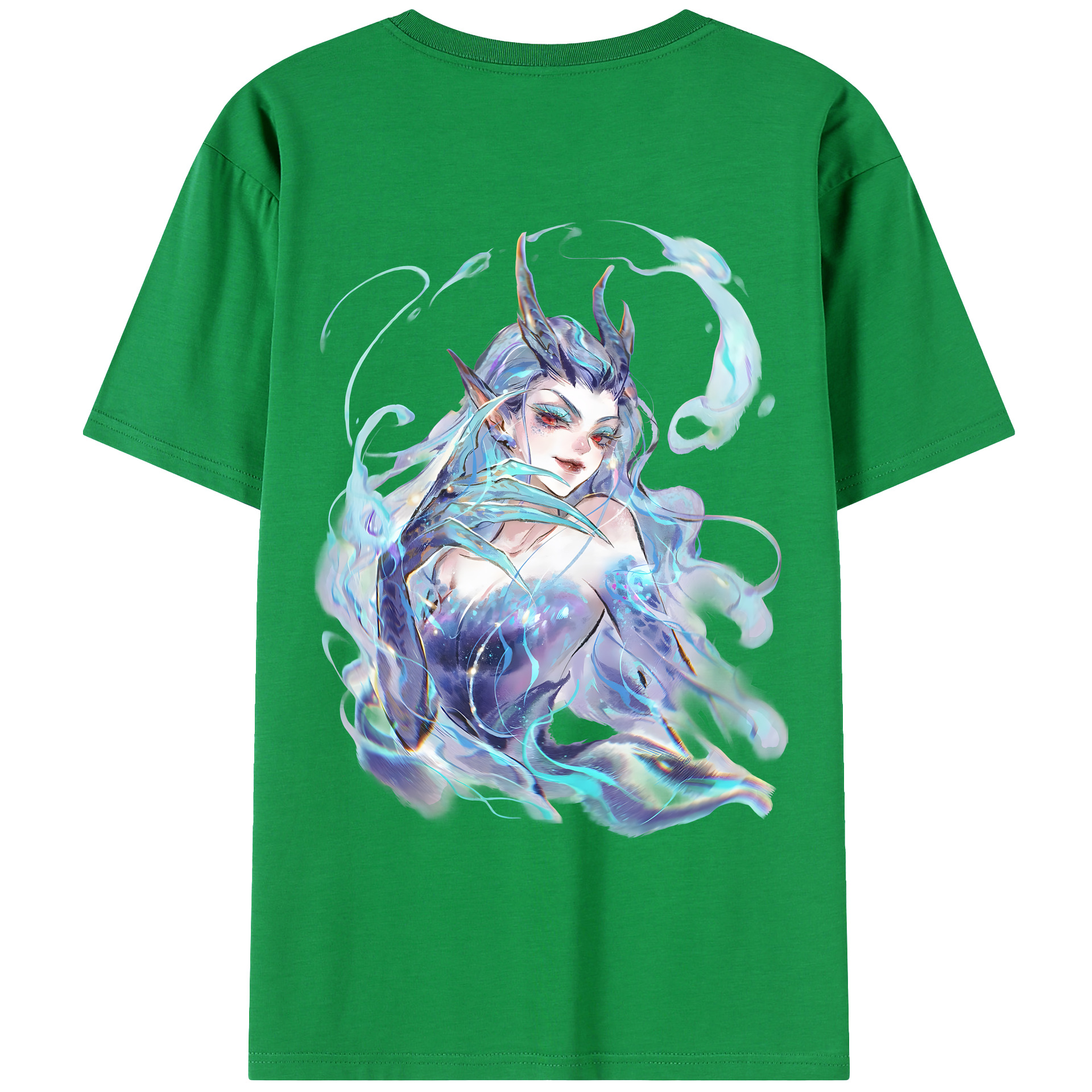 （画像用） Ne Zha 2 ナタ 魔童の大暴れ 綿100％ メンズ半袖Tシャツ（バックプリント） 通気性