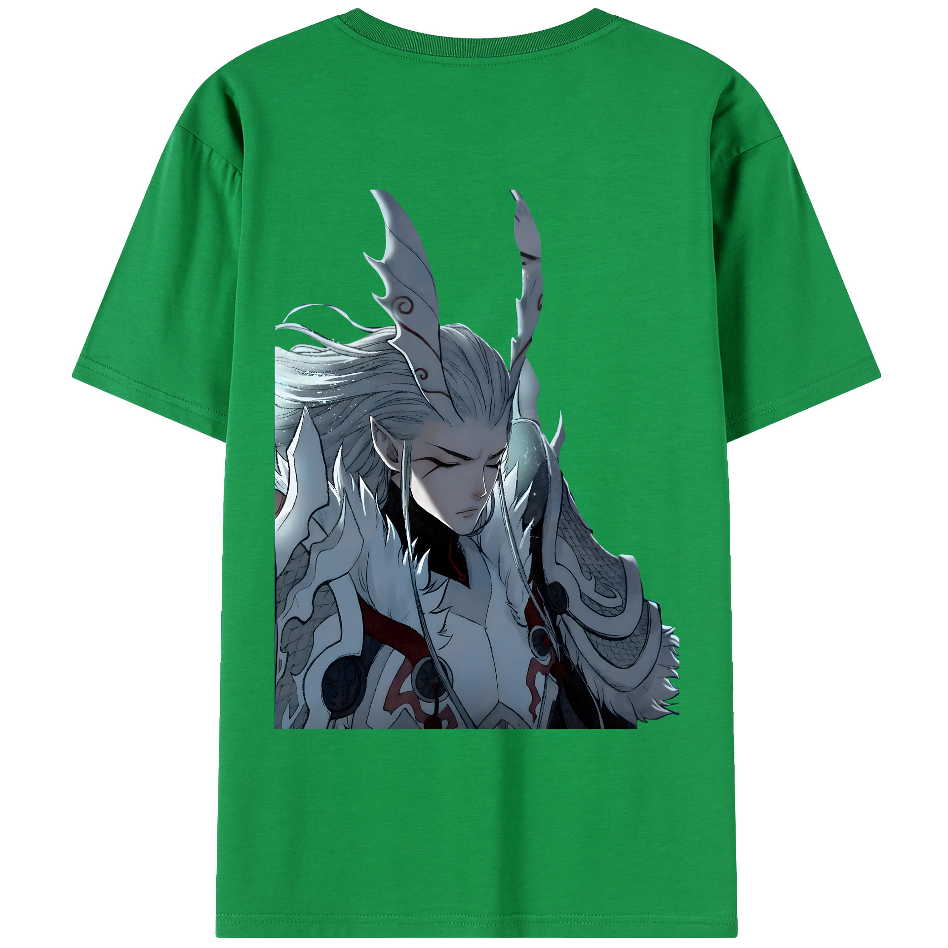 （画像用） Ne Zha 2 ナタ 魔童の大暴れ 綿100％ メンズ半袖Tシャツ（バックプリント） 通気性