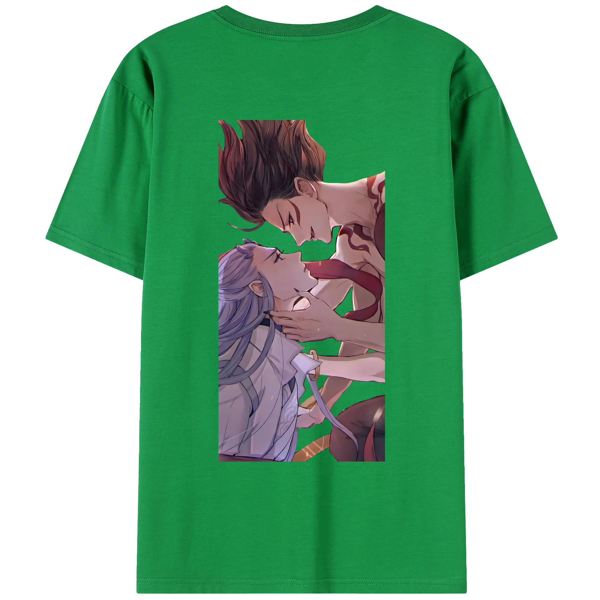 （画像用） Ne Zha 2 ナタ 魔童の大暴れ 綿100％ メンズ半袖Tシャツ（バックプリント） 通気性