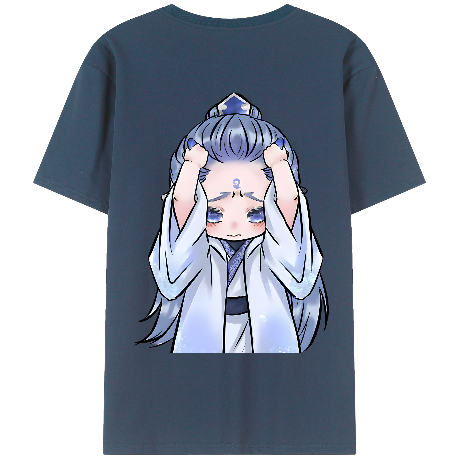 （画像用） Ne Zha 2 ナタ 魔童の大暴れ 綿100％ メンズ半袖Tシャツ（バックプリント） 通気性