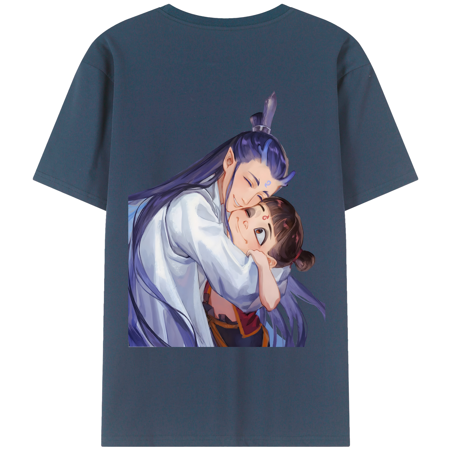 （画像用） Ne Zha 2 ナタ 魔童の大暴れ 綿100％ メンズ半袖Tシャツ（バックプリント） 通気性