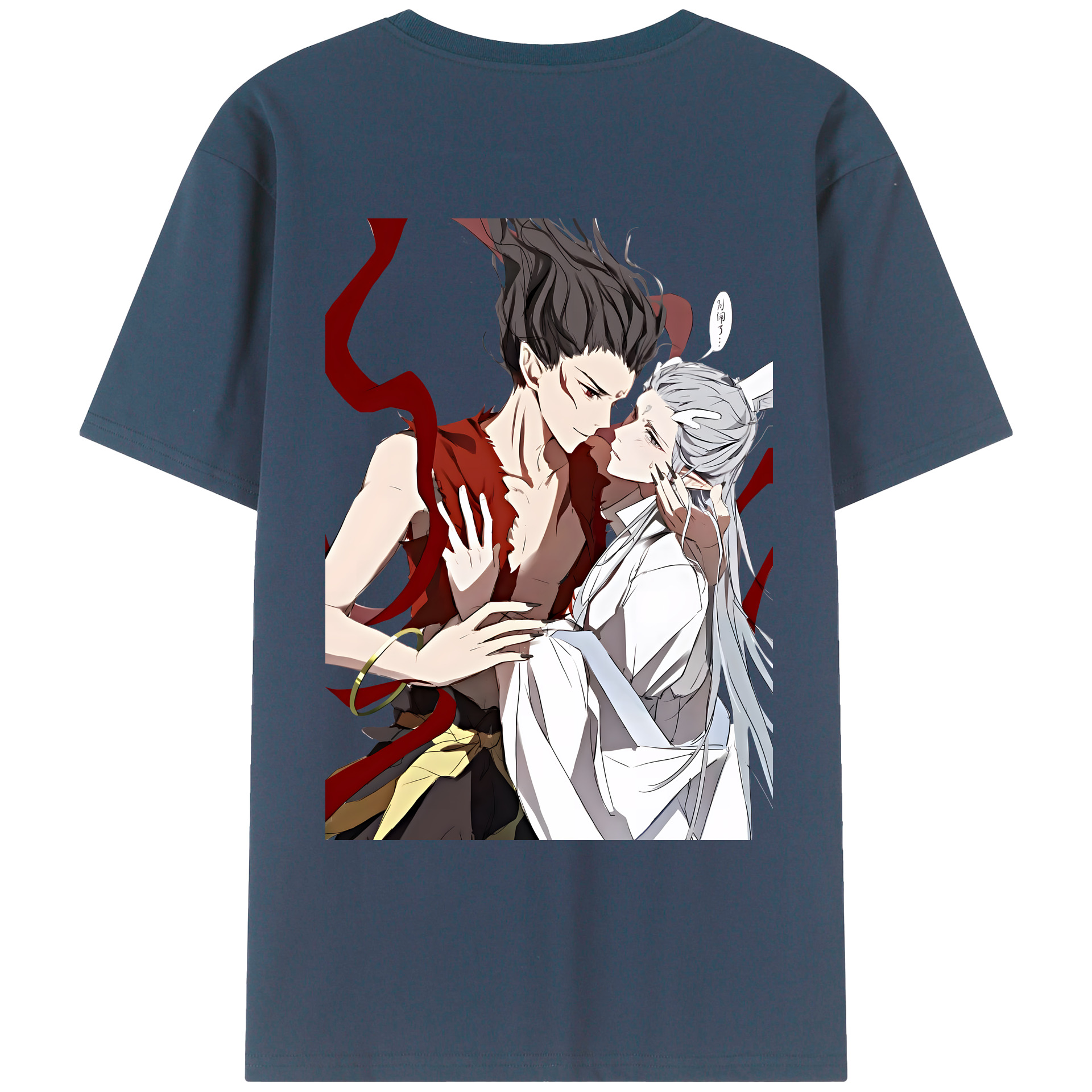 （画像用） Ne Zha 2 ナタ 魔童の大暴れ 綿100％ メンズ半袖Tシャツ（バックプリント） 通気性