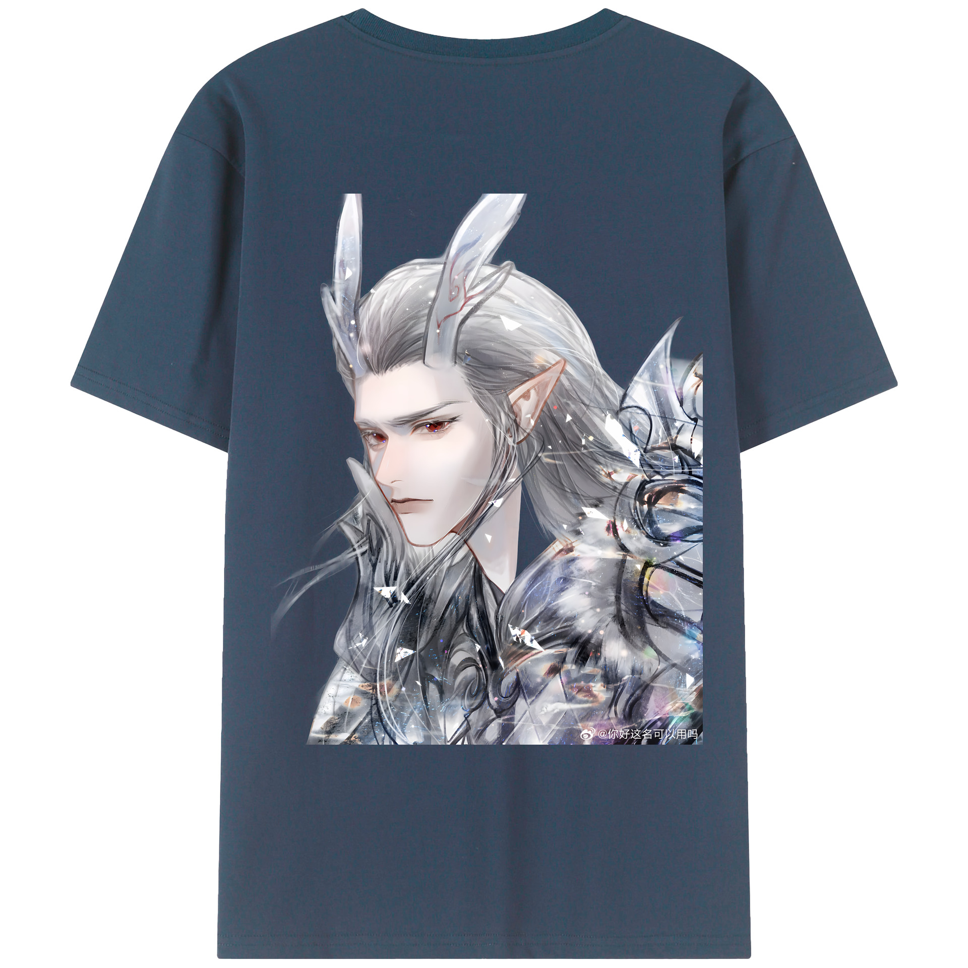 （画像用） Ne Zha 2 ナタ 魔童の大暴れ 綿100％ メンズ半袖Tシャツ（バックプリント） 通気性