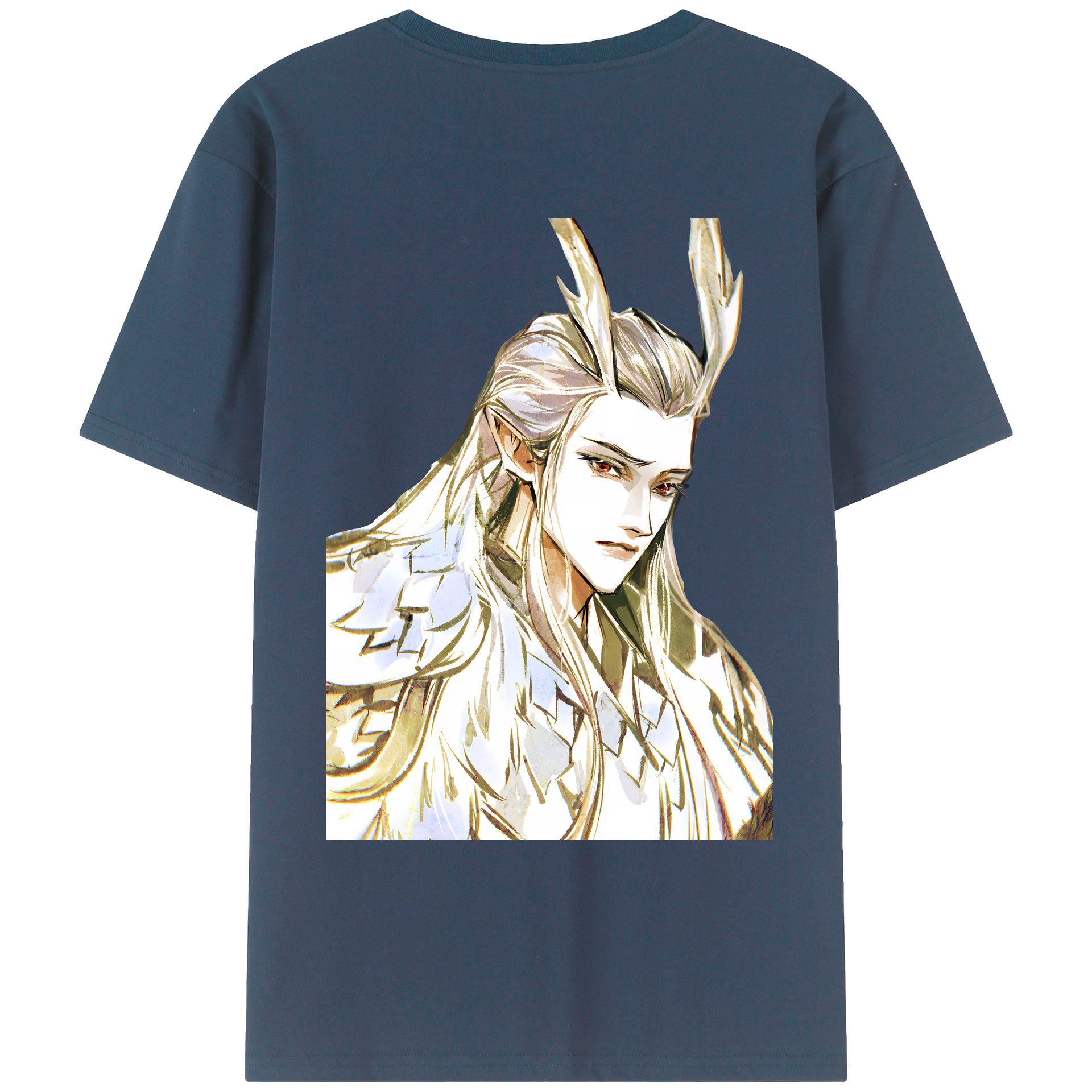 （画像用） Ne Zha 2 ナタ 魔童の大暴れ 綿100％ メンズ半袖Tシャツ（バックプリント） 通気性